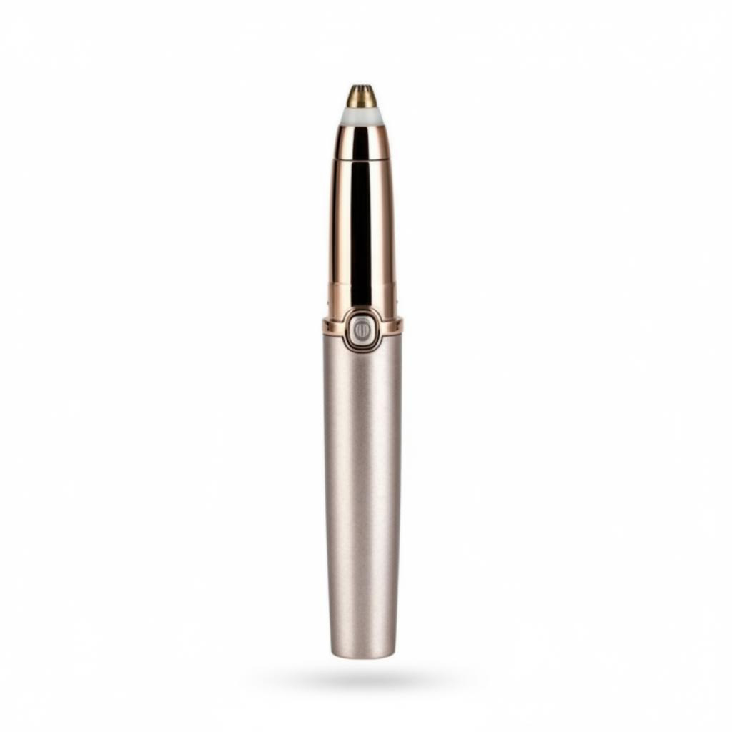 Experience the exquisite craftsmanship of the GLOWNIQUE Painless Electric Eyebrow Epilator Pen, a luxurious beauty tool designed for effortless elegance and precision in self-care.