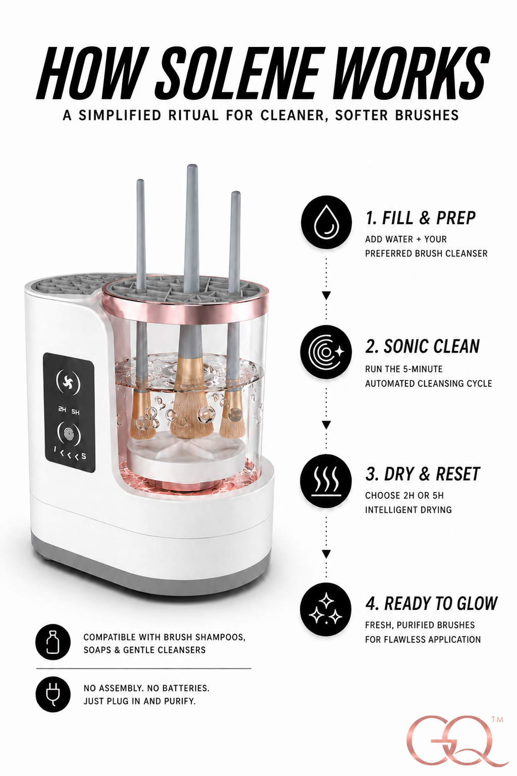 GLOWNIQUE Solène Sonic Brush Purification System Couture