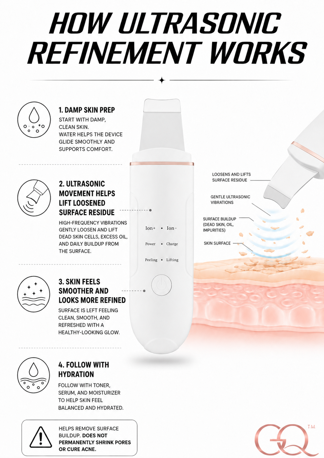 GLOWNIQUE Ultrasonic Skin Spatula - Artisanal Beauty Tool