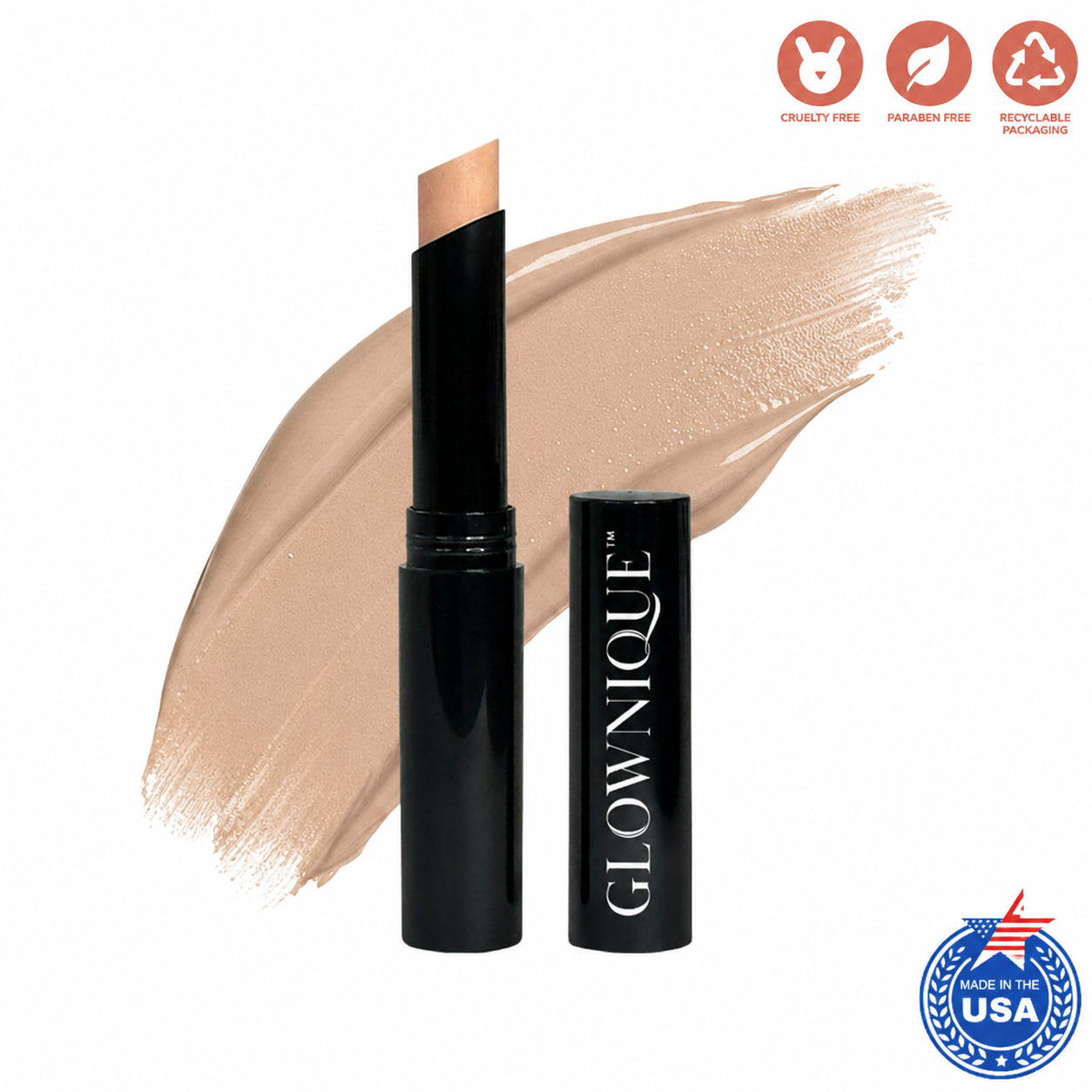 Experience the artistry of GLOWNIQUE's Creme Concealer Stick, a luxurious blend for flawless beauty and sophisticated elegance, perfect for every occasion.