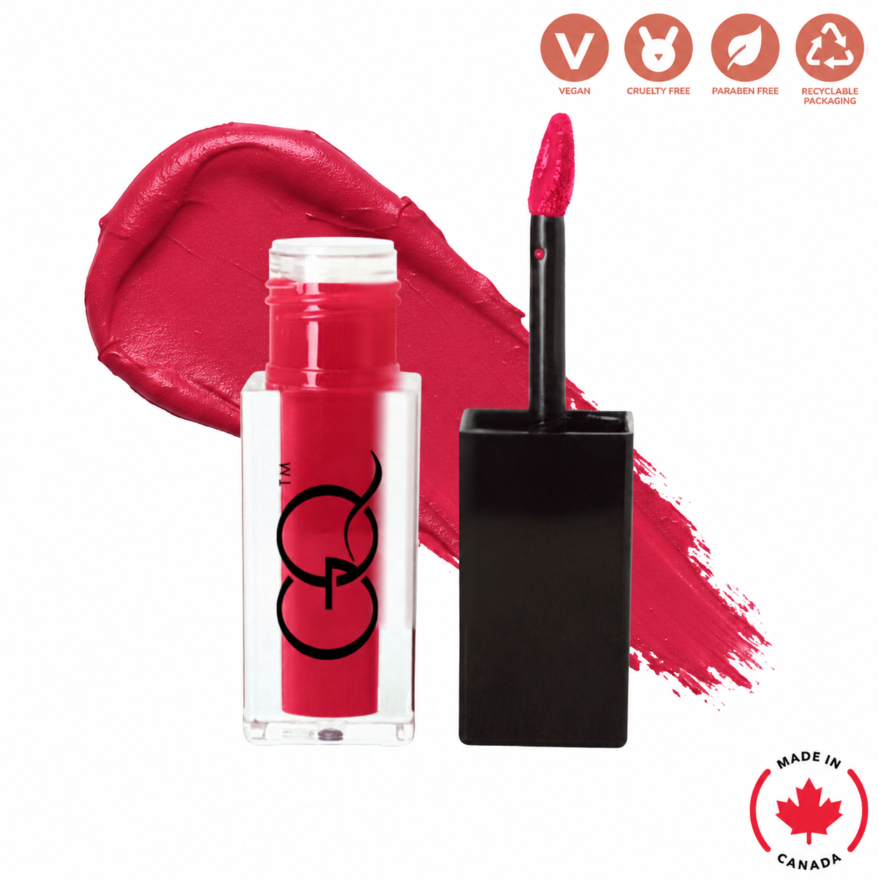 Experience the elegance of GLOWNIQUE Matte Lip Stain in True Crimson, a vegan formula that embodies luxury and sophistication for timeless beauty.