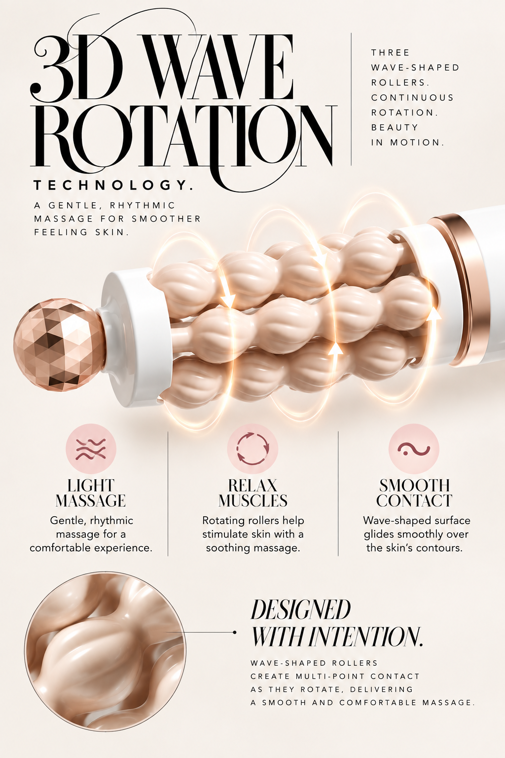 GLOWNIQUE Ondina 3D Sculpting Roller - Couture Beauty Tool