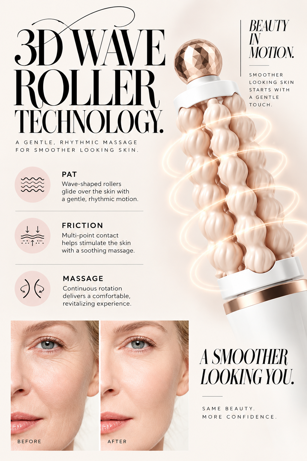 GLOWNIQUE Ondina 3D Sculpting Roller - Artisanal Beauty Tool