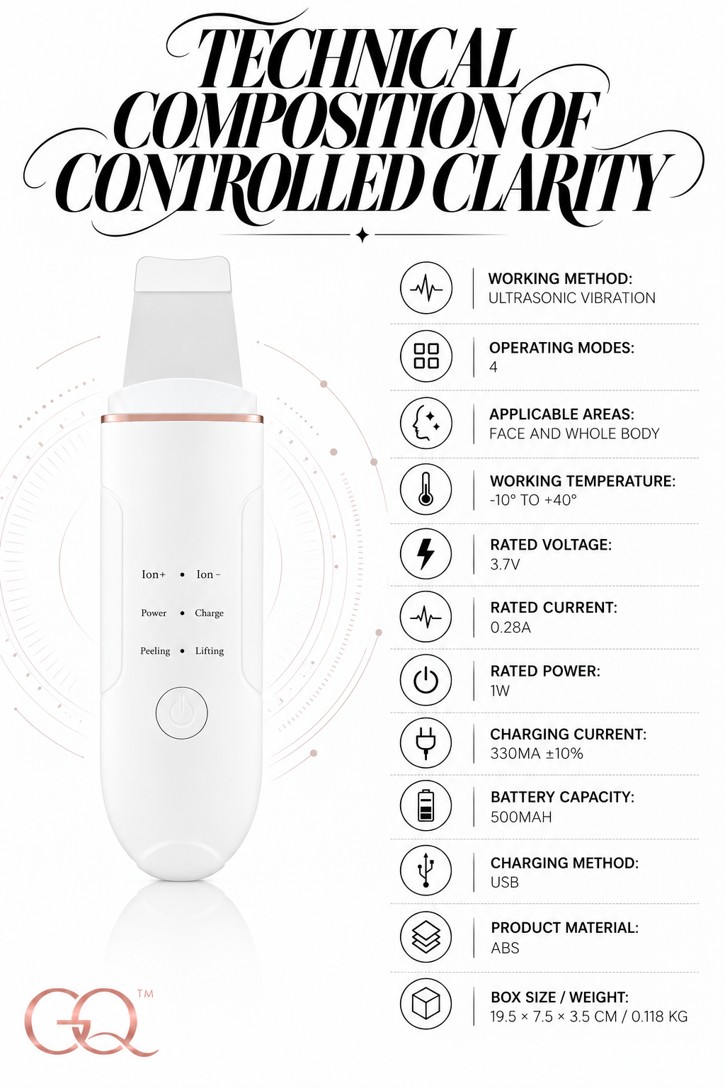 Aveline Ultrasonic Peeling & Pore Refining Spatula | GLOWNIQUE