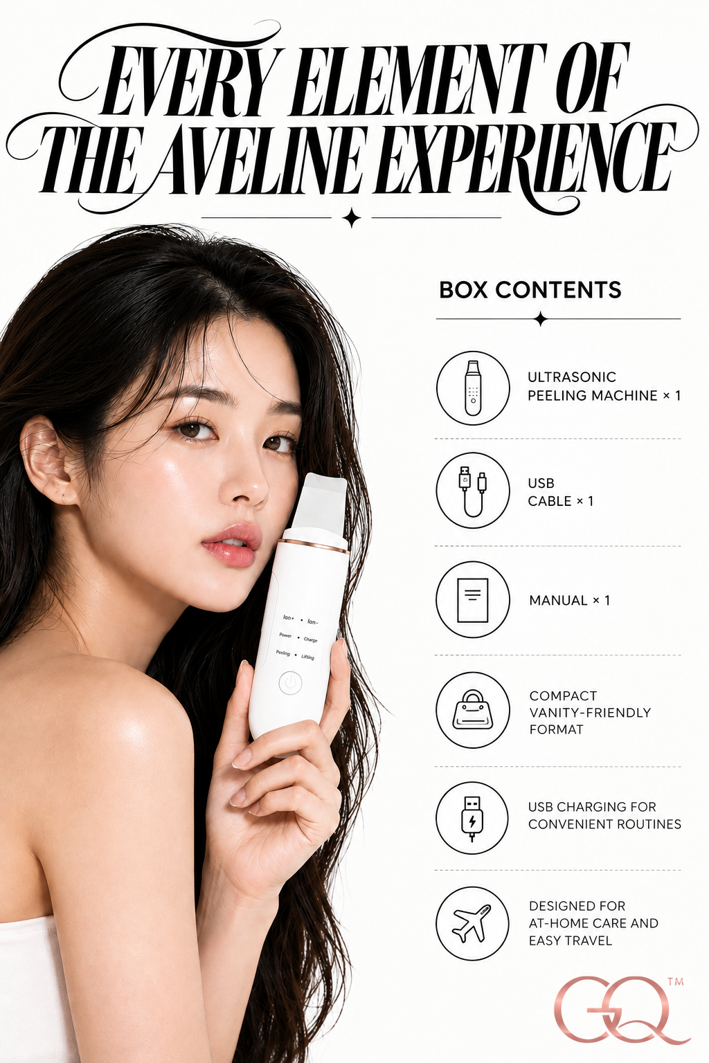 Aveline Ultrasonic Peeling & Pore Refining Spatula | GLOWNIQUE