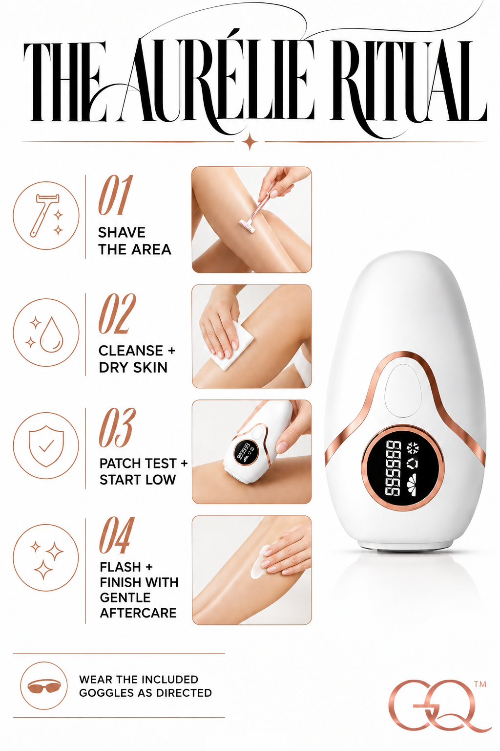 Aurélie Lumière Hair Removal Device | GLOWNIQUE