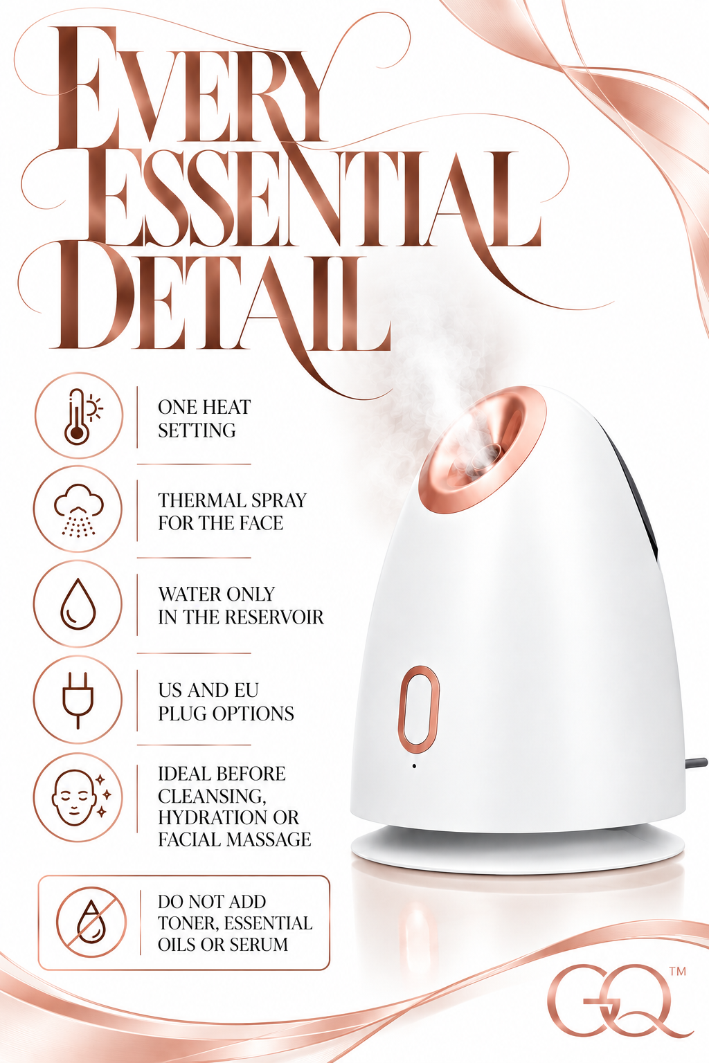 GLOWNIQUE Couture Nano Facial Steamer for Luxurious Skincare