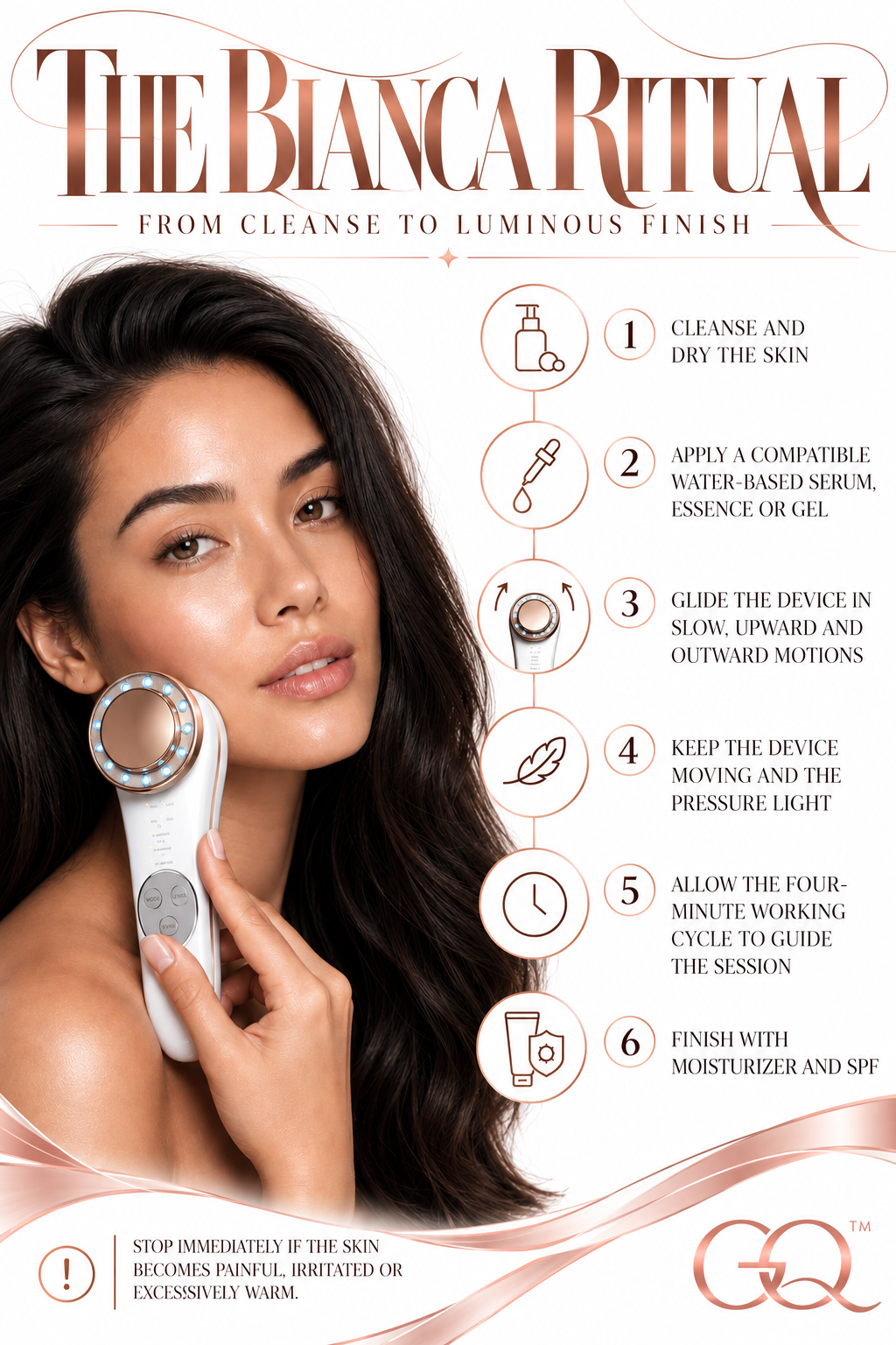 GLOWNIQUE Bianca 7-in-1 Facial Device, Couture Skincare Tool