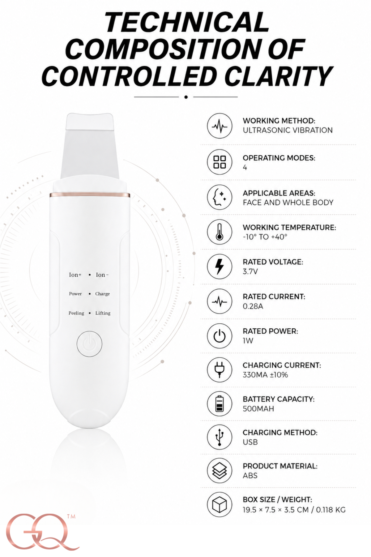 GLOWNIQUE Ultrasonic Skin Spatula | Couture Beauty Tool
