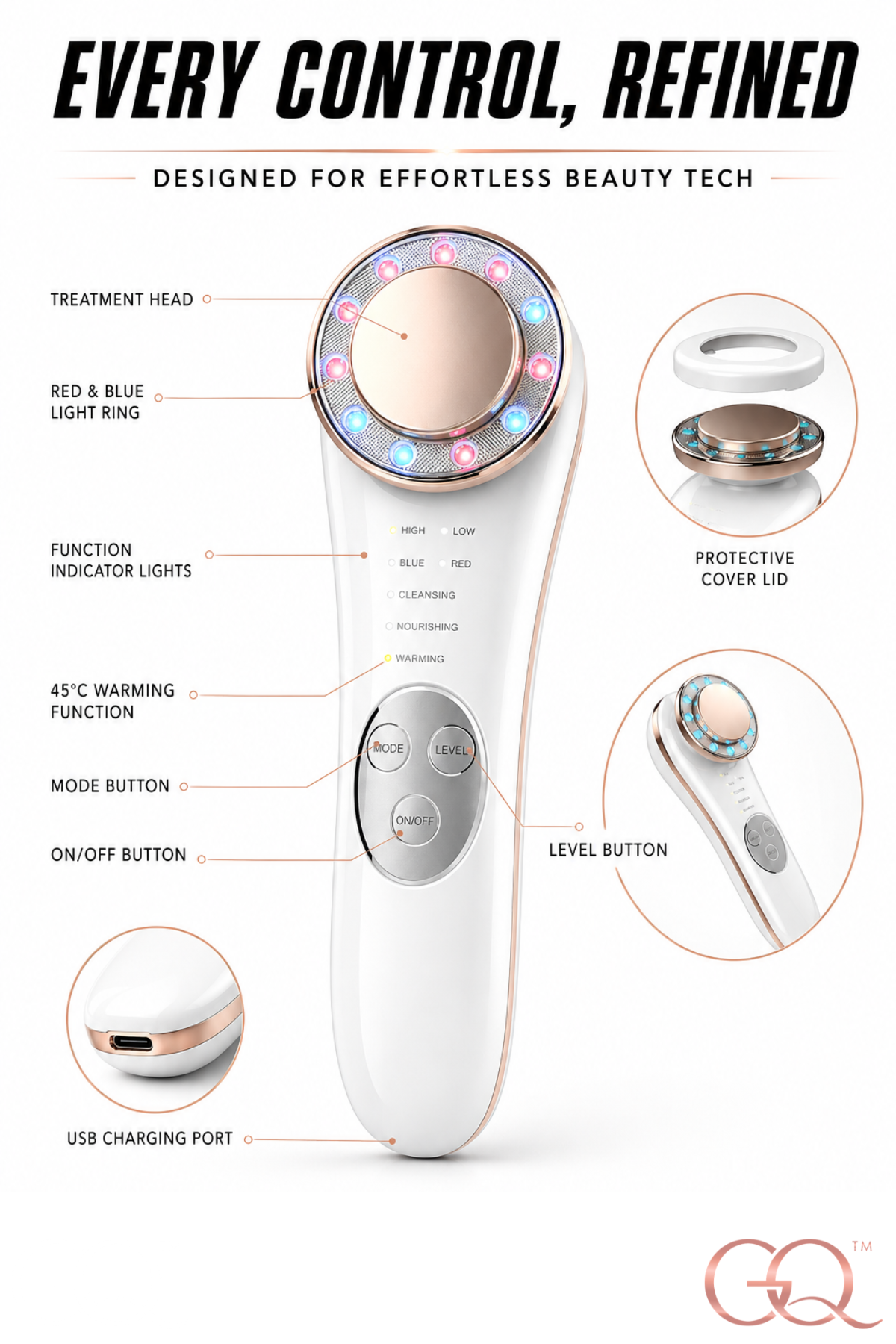 GLOWNIQUE Bianca 7-in-1 Facial Therapy Device Couture Luxury