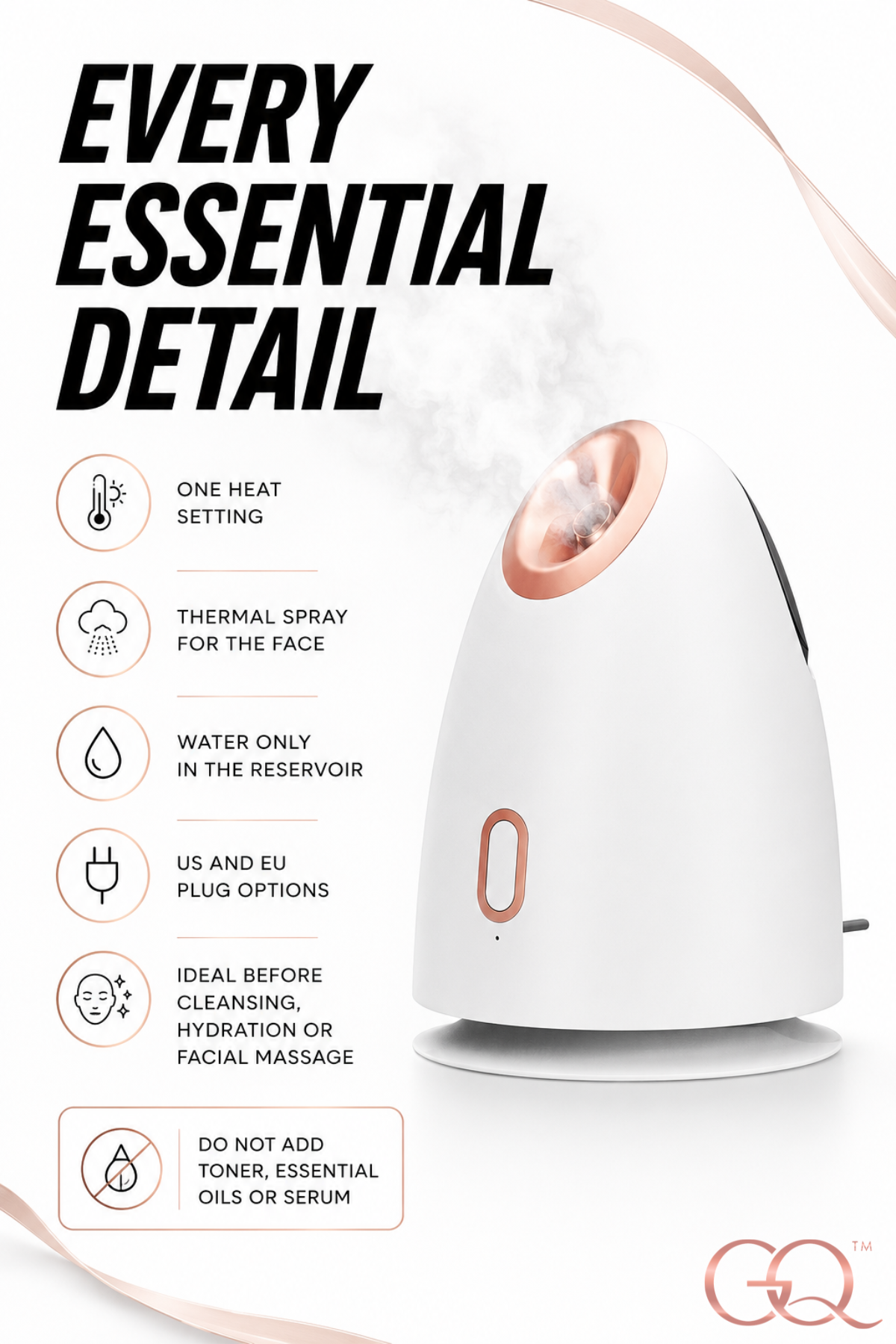 GLOWNIQUE Acqua Divina Nano Facial Steamer Couture Luxury