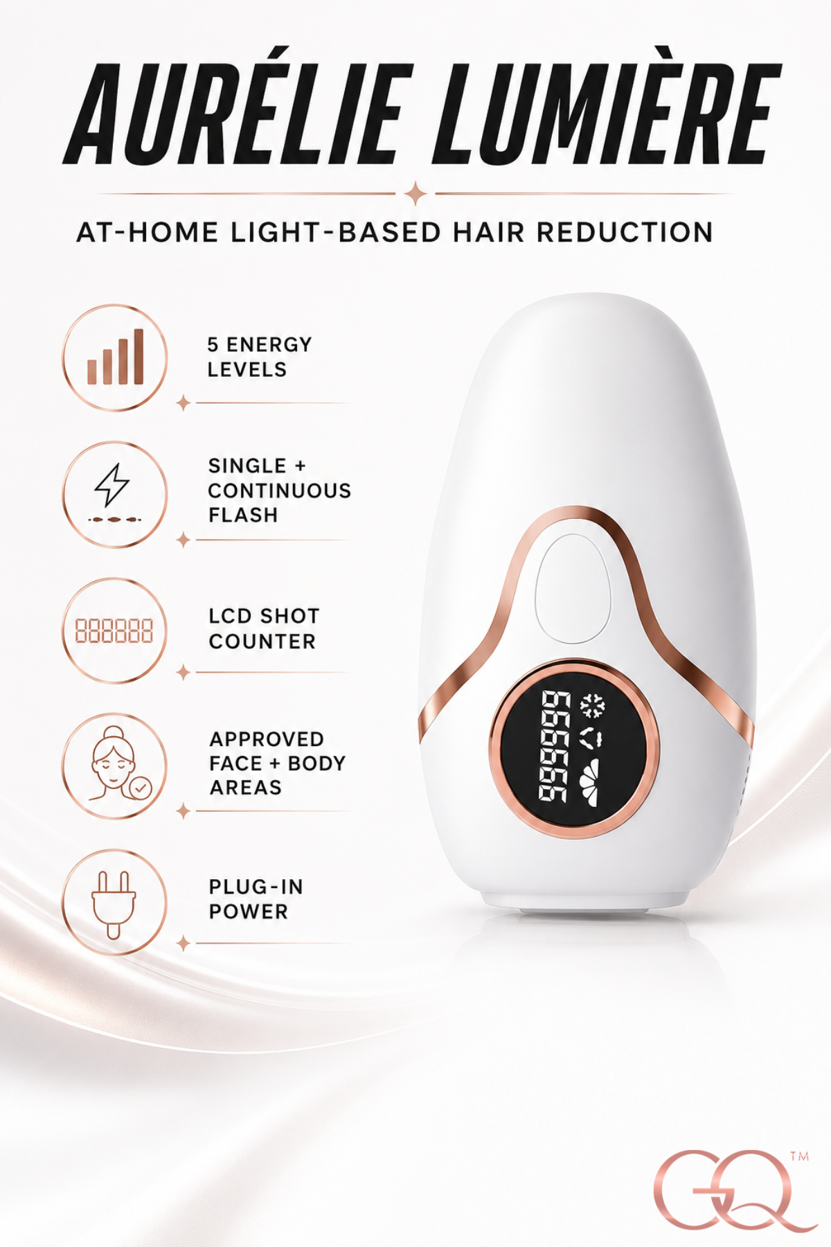 GLOWNIQUE Aurélie Lumière Hair Removal Device Couture Luxe