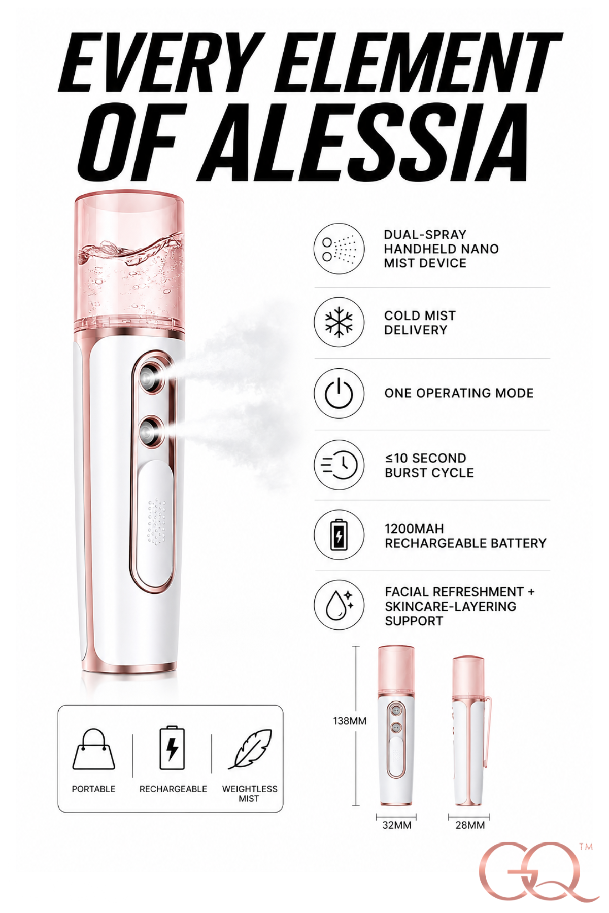 GLOWNIQUE Duo Nano Mist Hydrator - Artisanal Luxury Care