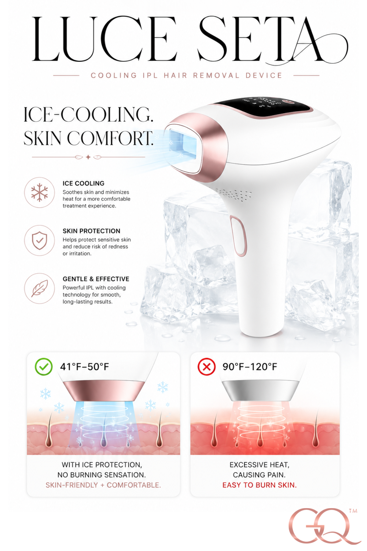 Luce Seta Cooling IPL Hair Removal Device | GLOWNIQUE