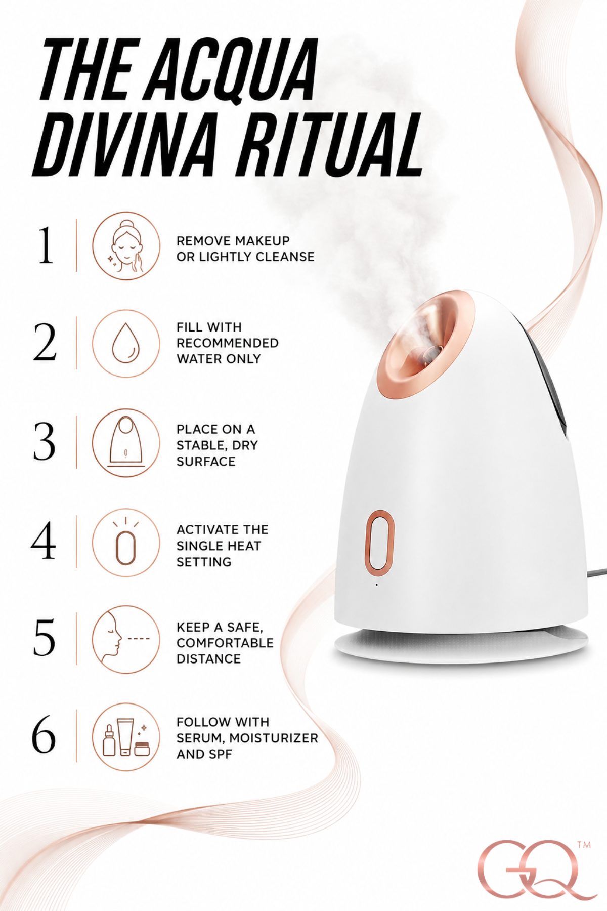GLOWNIQUE Acqua Divina Nano Facial Steamer Couture Luxury