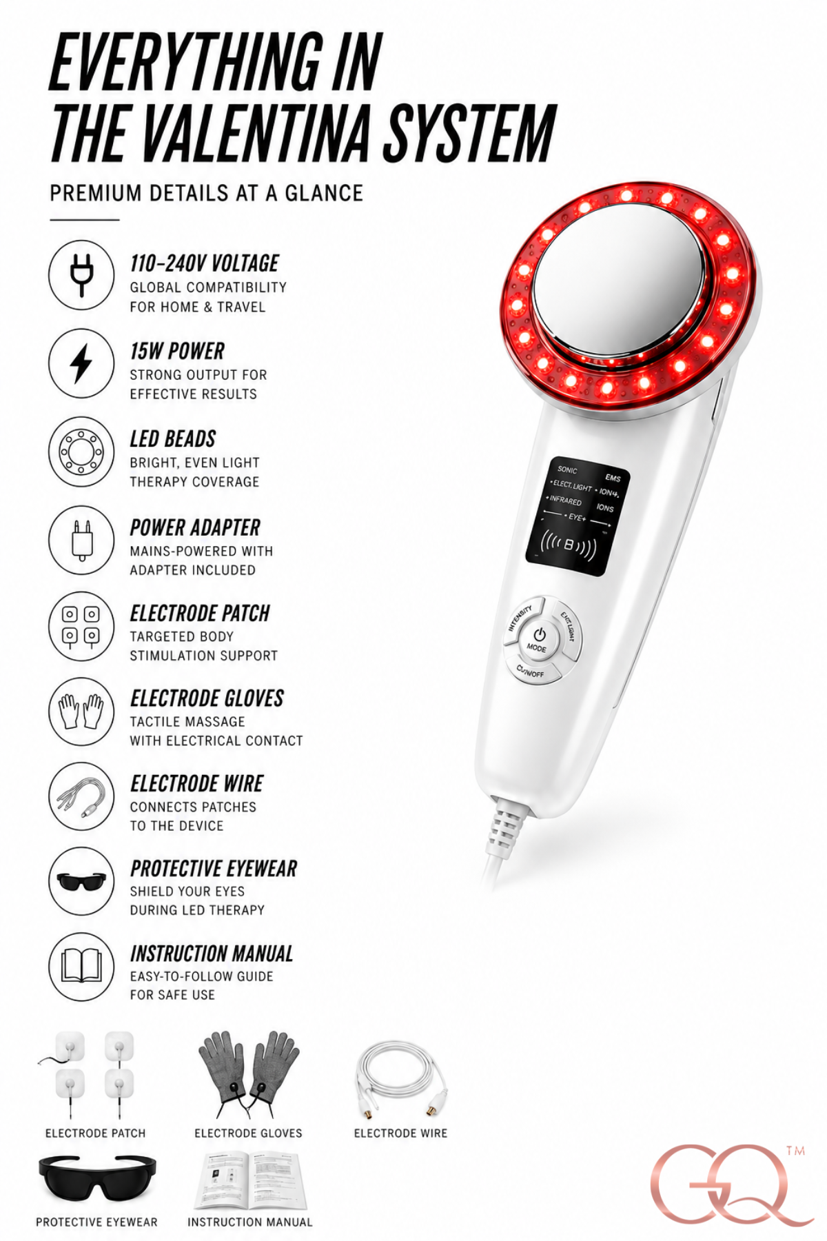 GLOWNIQUE Valentina 6-in-1 EMS Body Sculpting Device Couture