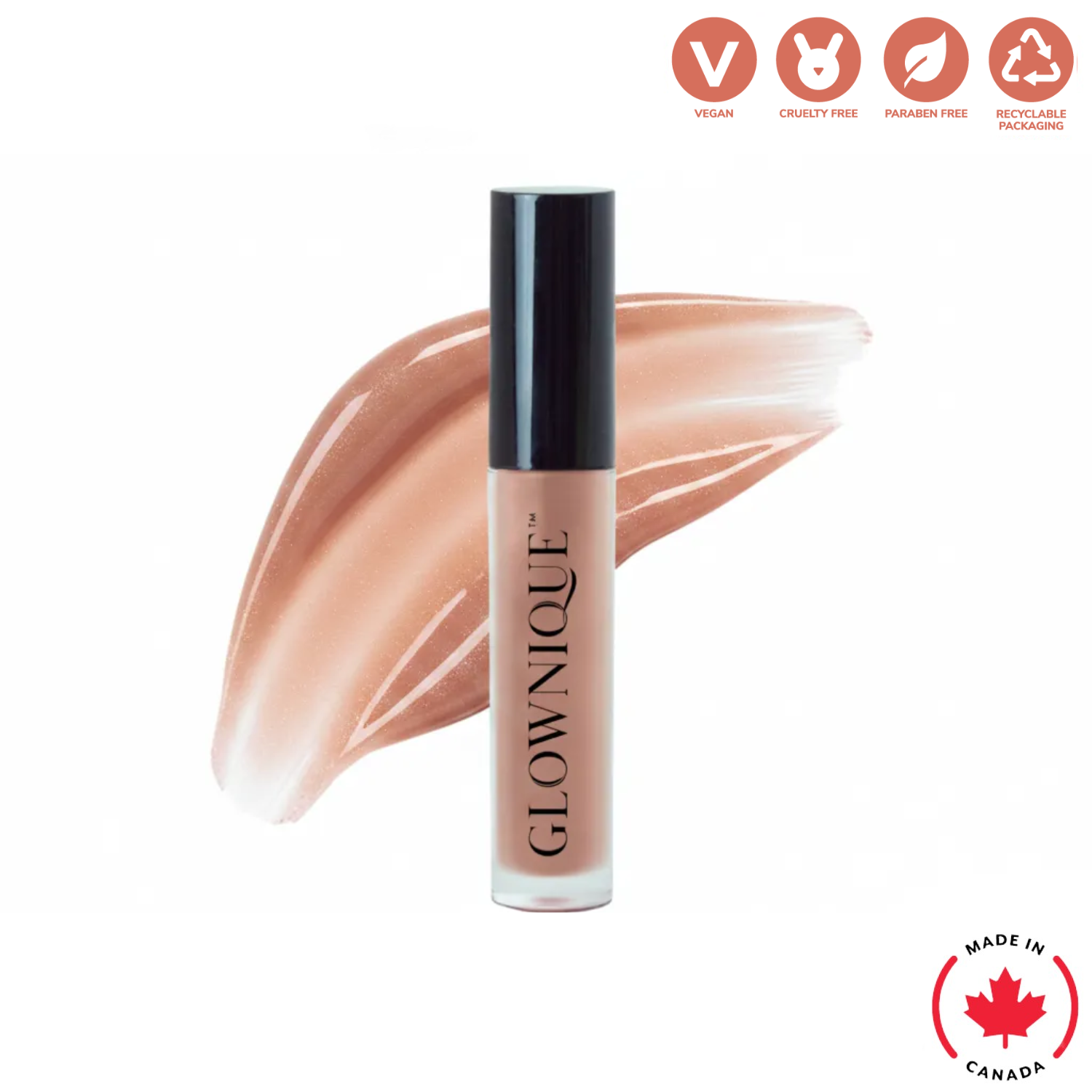 Experience the allure of GLOWNIQUE Lip Gloss, a luxurious vegan formula that elevates your beauty ritual with enduring hydration and sophistication.