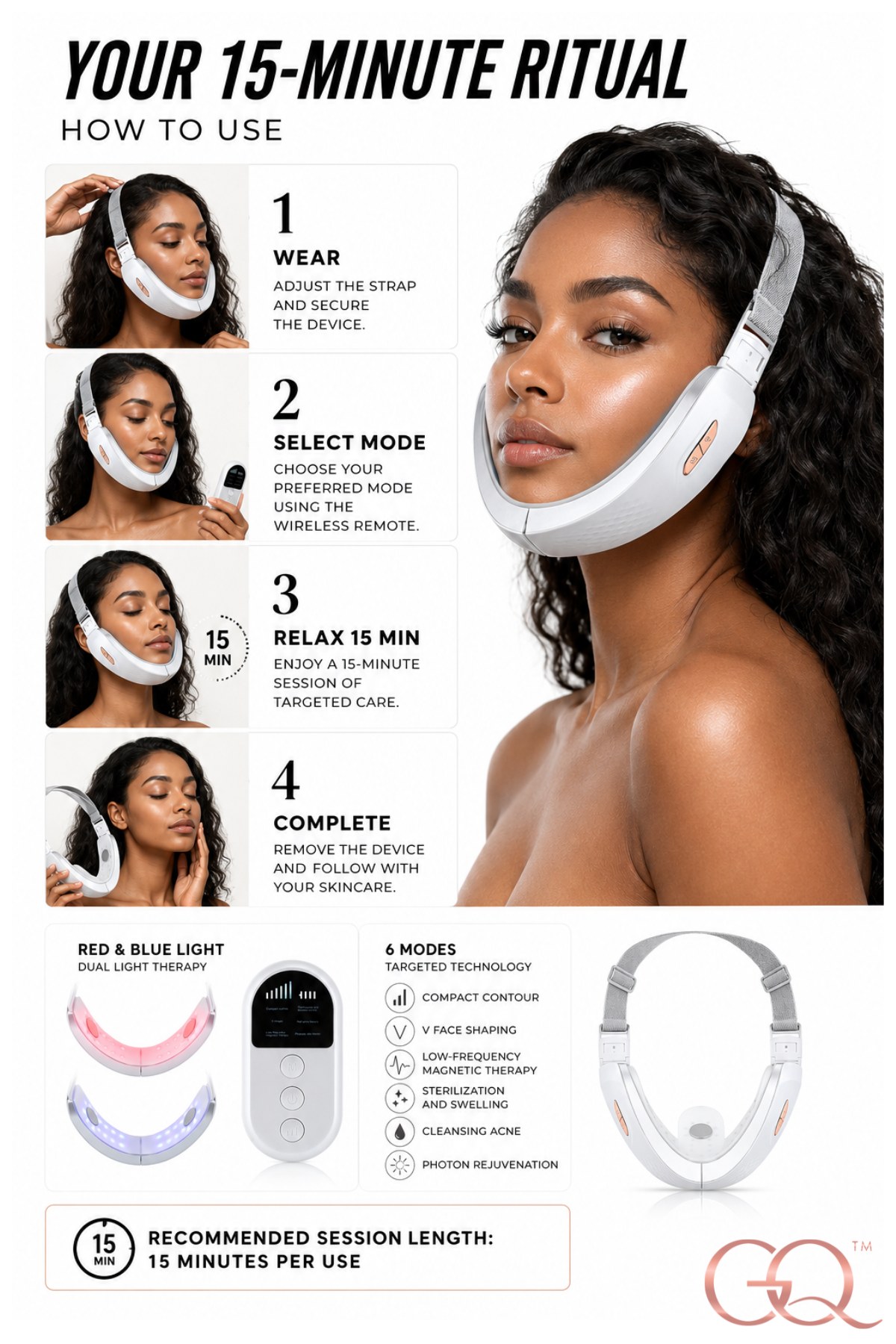 GLOWNIQUE Azzurra EMS V-Lift Sculpting Device Couture
