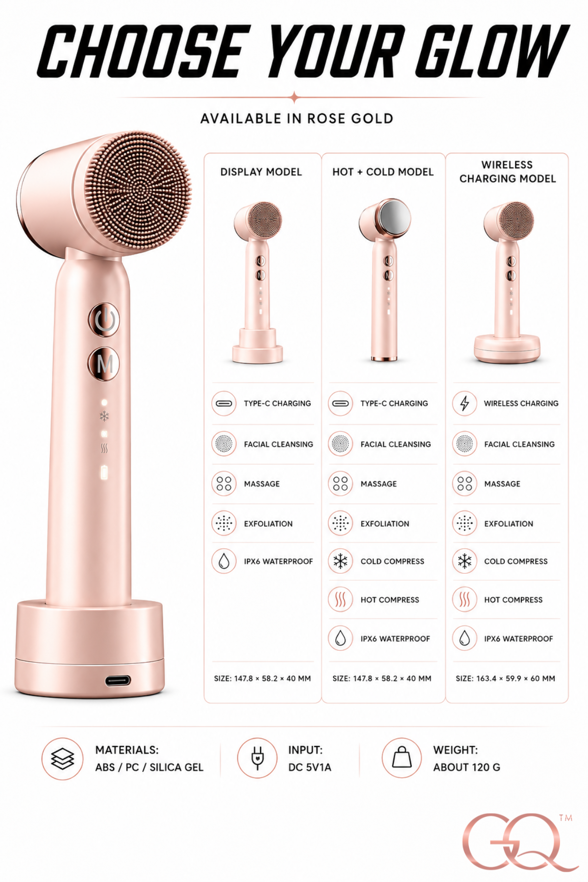 GLOWNIQUE Venezia 6-in-1 Brush | Couture Facial Cleansing