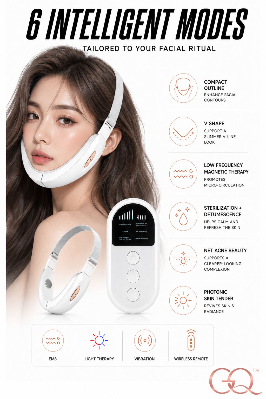 GLOWNIQUE Azzurra EMS V-Lift Device - Couture Facial Sculpting