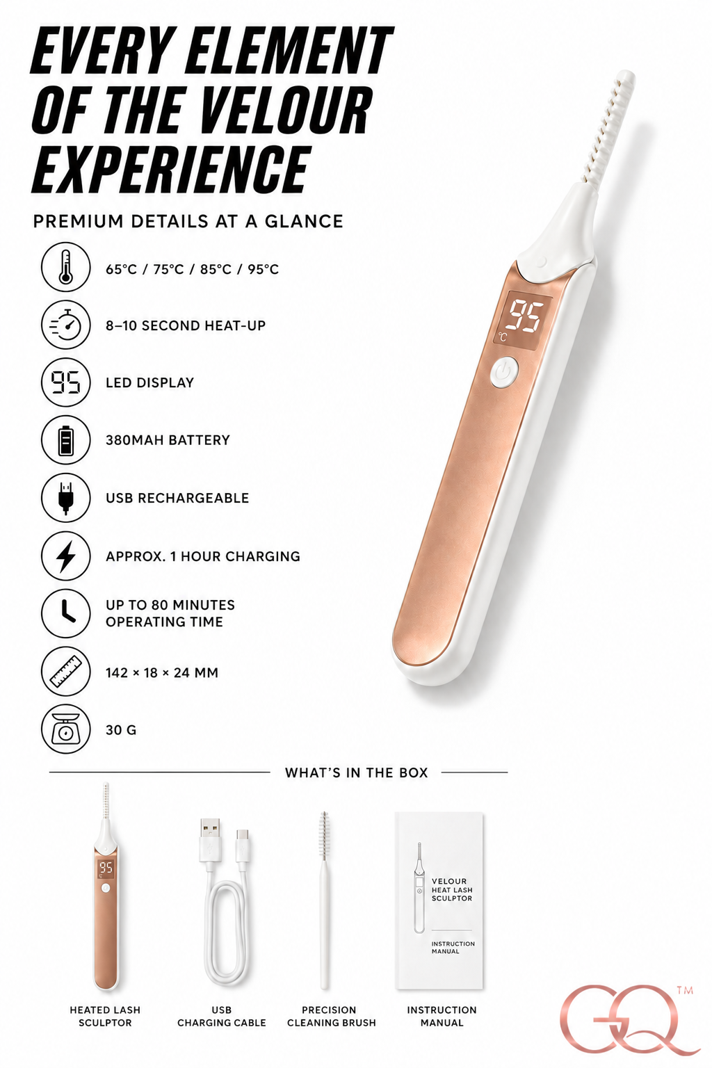 GLOWNIQUE Velour Heat Lash Sculptor - Couture Beauty Tool
