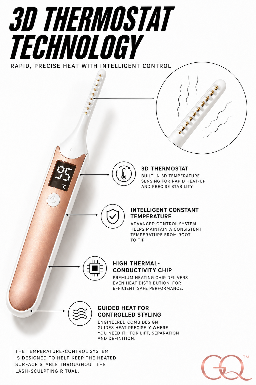GLOWNIQUE Velour Heat Lash Sculptor - Couture Beauty Tool