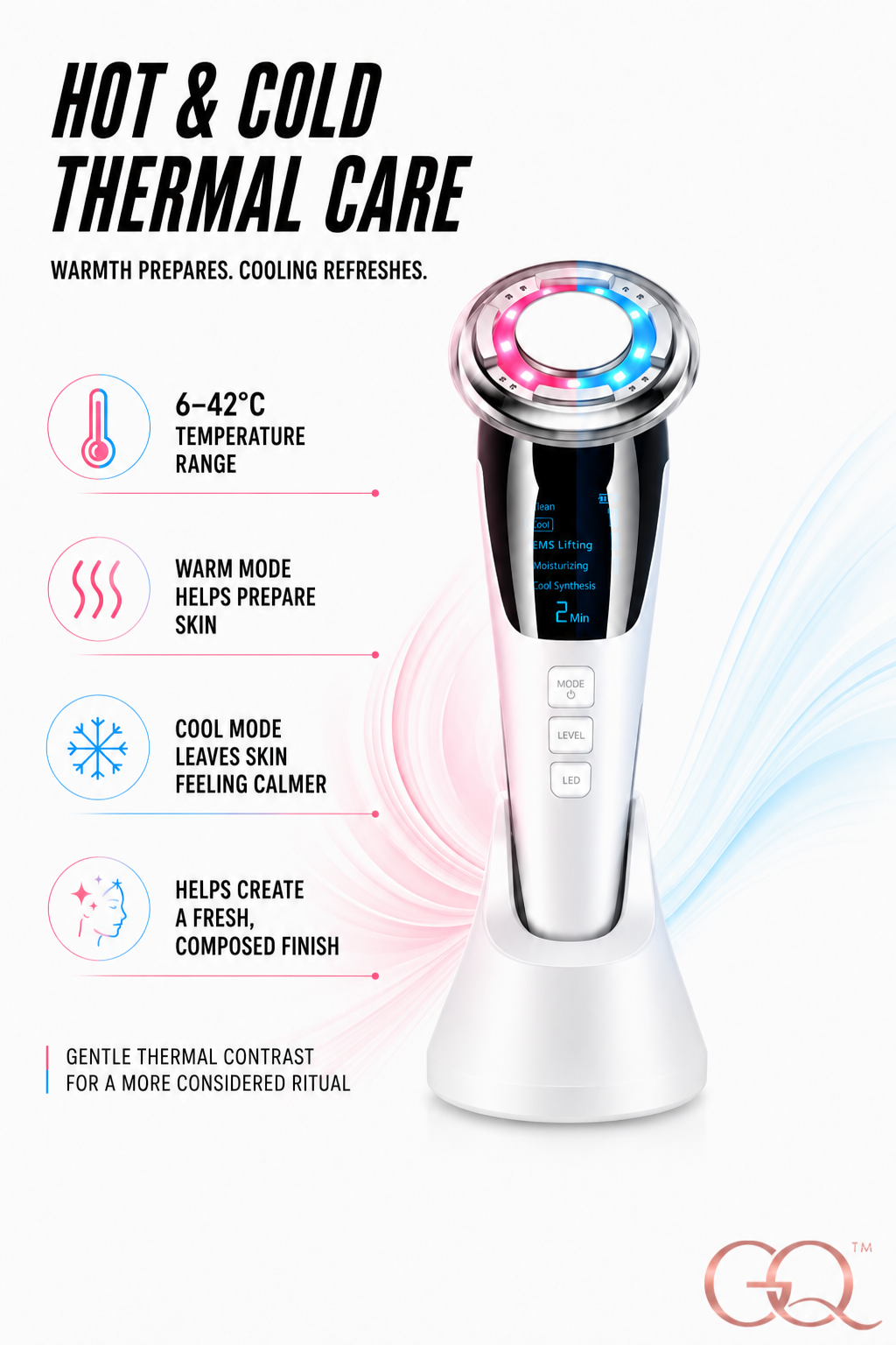GLOWNIQUE Séraphine EMS Facial Sculptor - Artisanal Luxury Tool