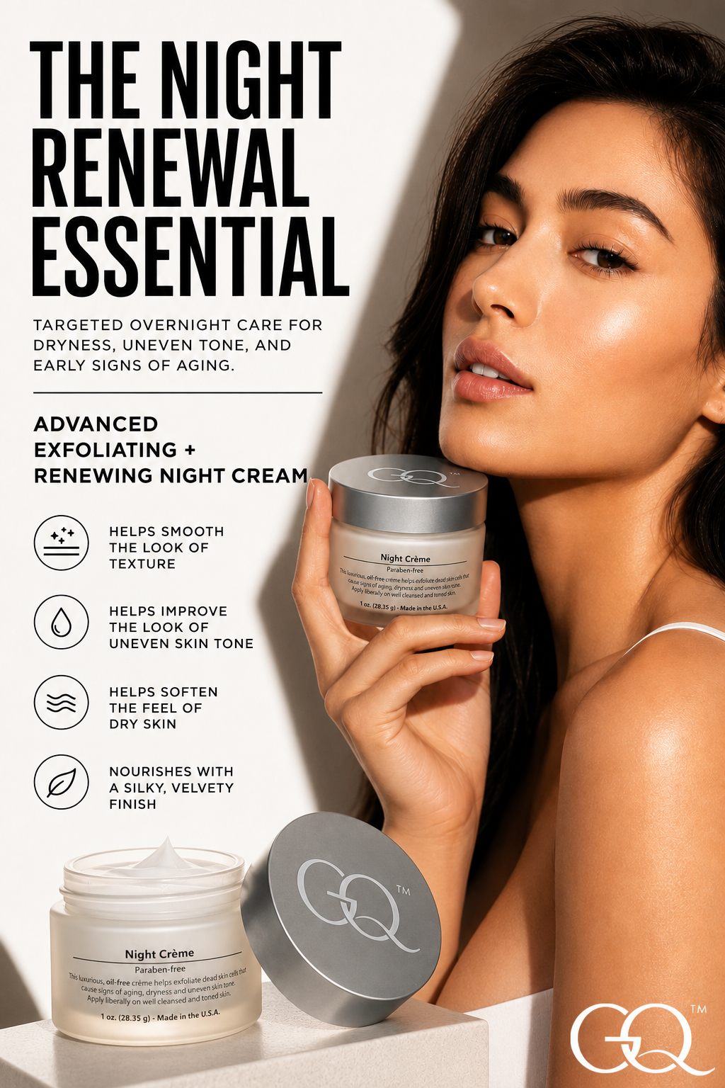 GLOWNIQUE Night Renewal Crème, Couture Luxury Skin Elixir
