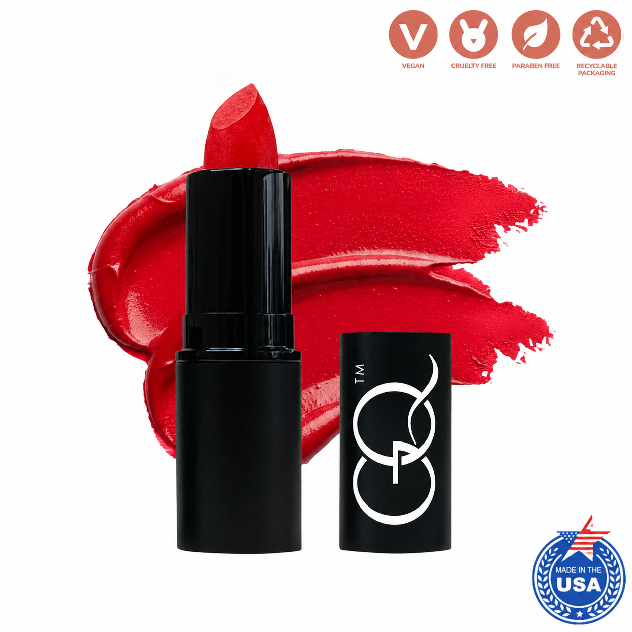 Indulge in GLOWNIQUE Lipstick Fire Cracker Red, a vegan masterpiece crafted with nourishing oils and rich pigments for timeless elegance and luxurious allure.