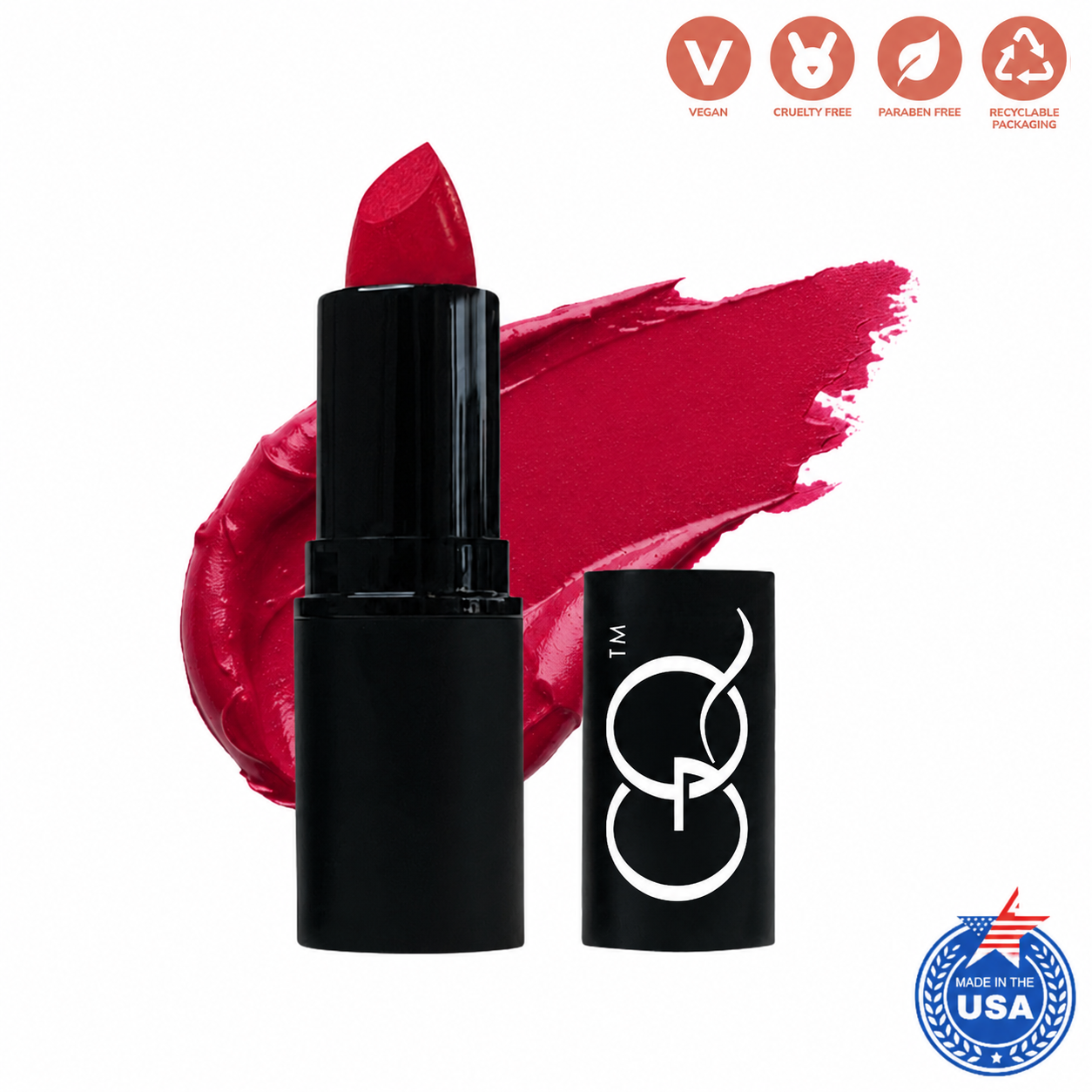 Indulge in GLOWNIQUE Lipstick - Oh So Red, a vegan masterpiece that embodies timeless elegance with its buttery smooth formula and luxurious hydration.