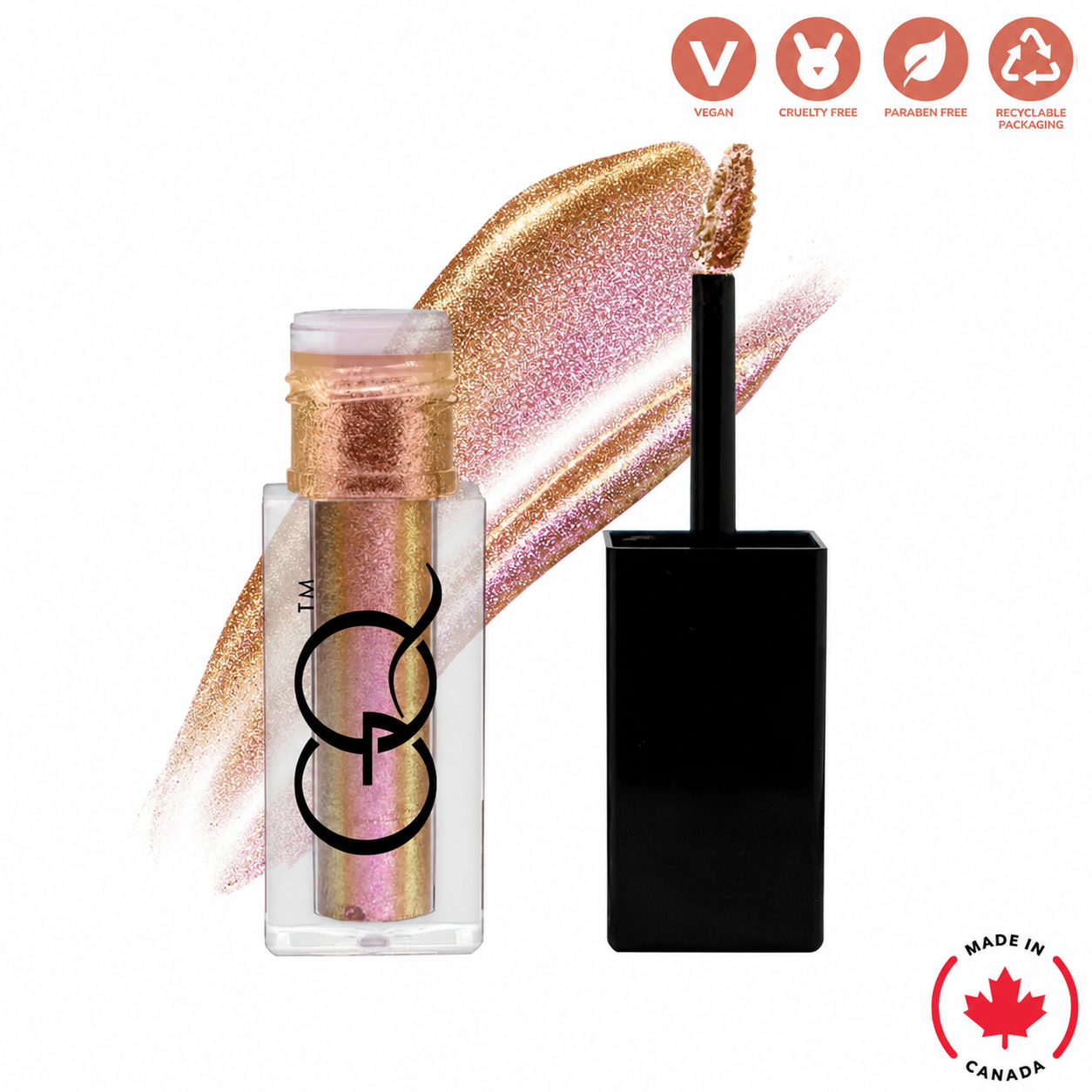Experience the artistry of GLOWNIQUE Liquid Shimmer, a luxurious vegan formula that elevates your beauty ritual with radiant sophistication and allure.