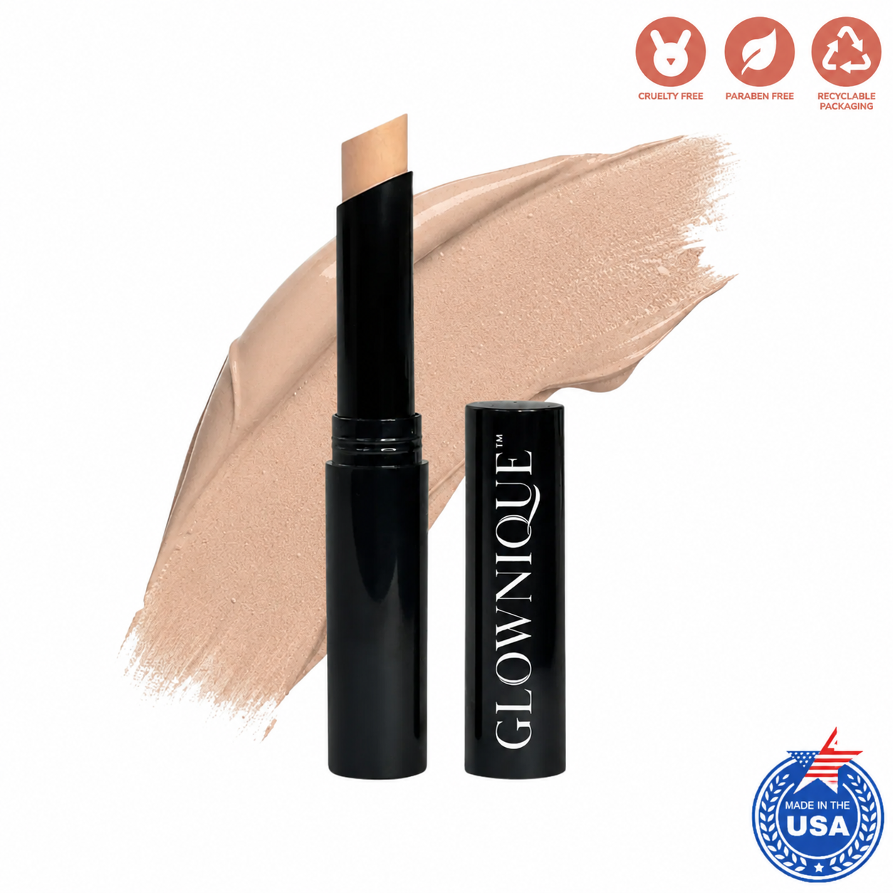 Experience the artistry of GLOWNIQUE's Creme Concealer Stick, a luxurious blend for flawless coverage. Elevate your beauty ritual with this vegan, cruelty-free essential.