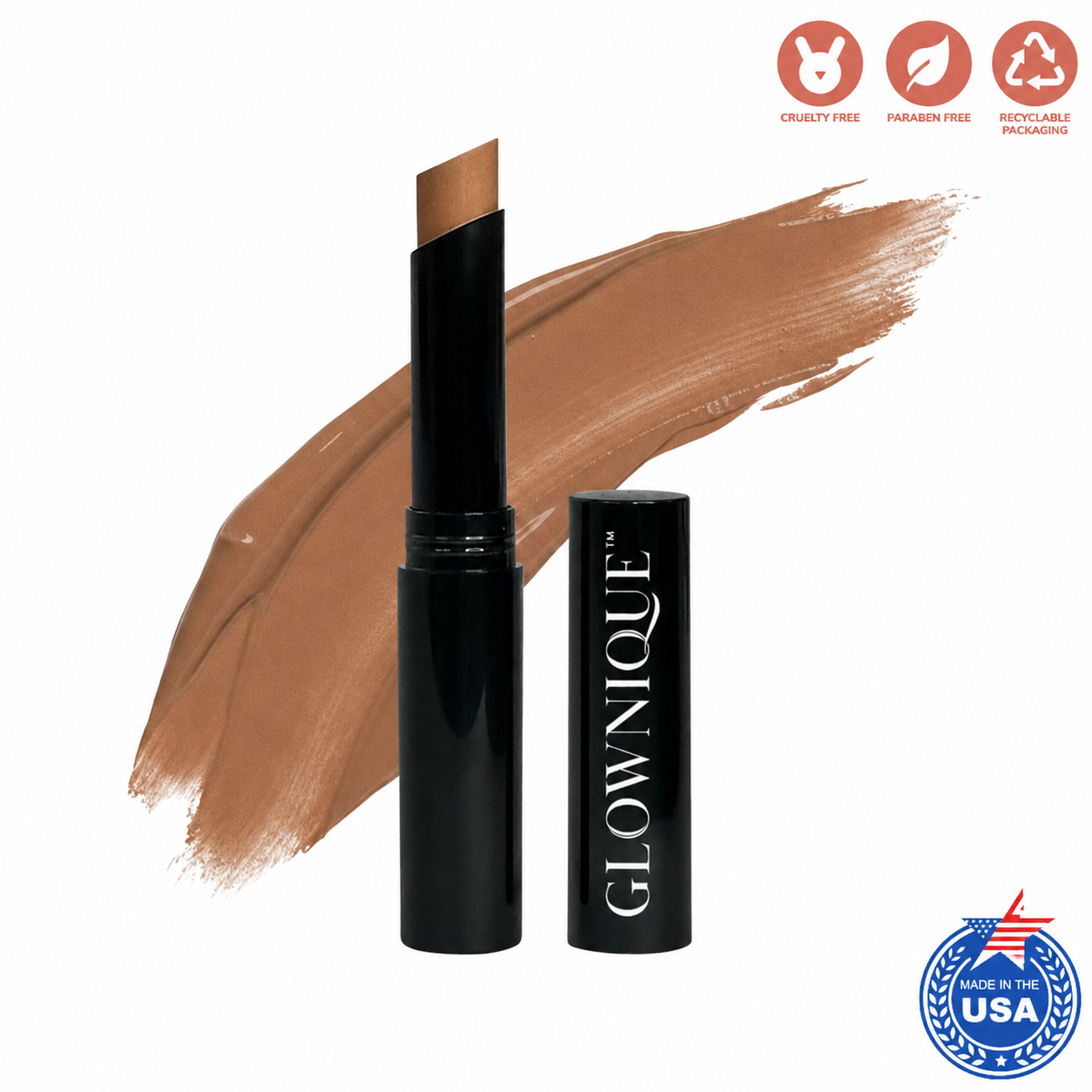 Experience the artistry of GLOWNIQUE's Creme Concealer Stick, a luxurious formulation that elevates your beauty ritual with medium to full coverage and a sophisticated matte finish.