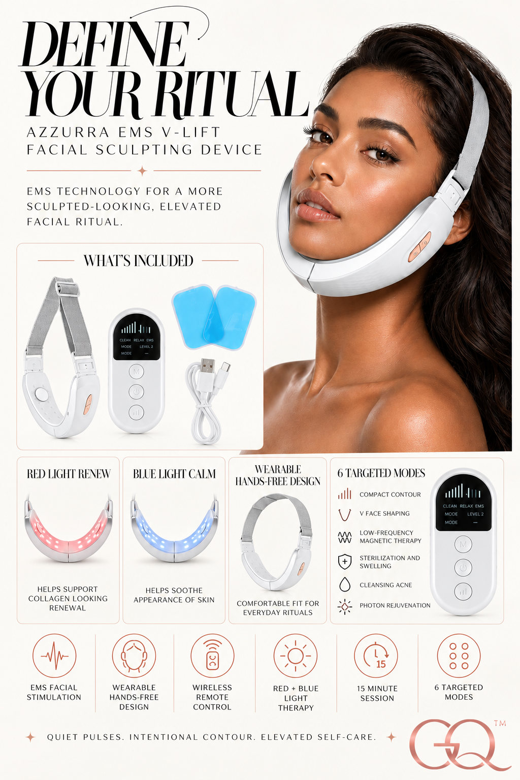 Azzurra EMS V-Lift Facial Sculpting Device | GLOWNIQUE