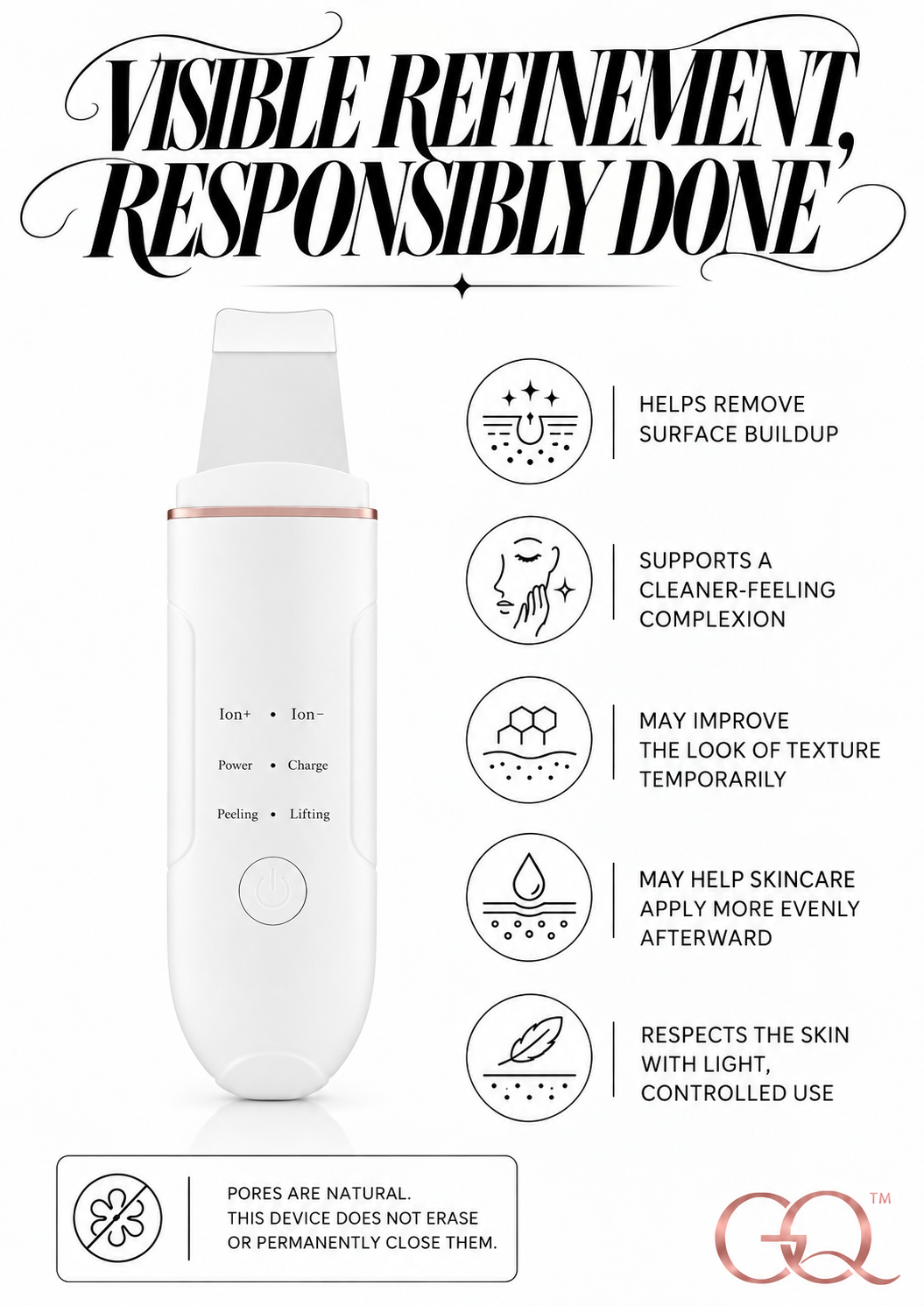 Aveline Ultrasonic Peeling & Pore Refining Spatula | GLOWNIQUE
