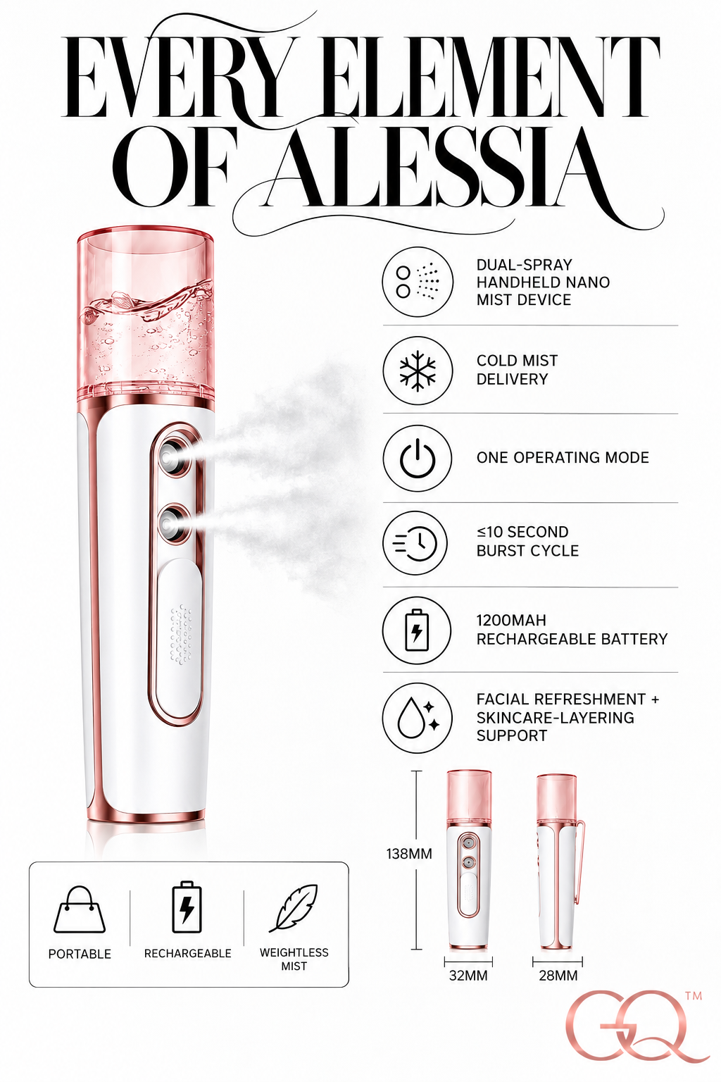 GLOWNIQUE Alessia Duo Nano Mist Hydrator Couture Luxury