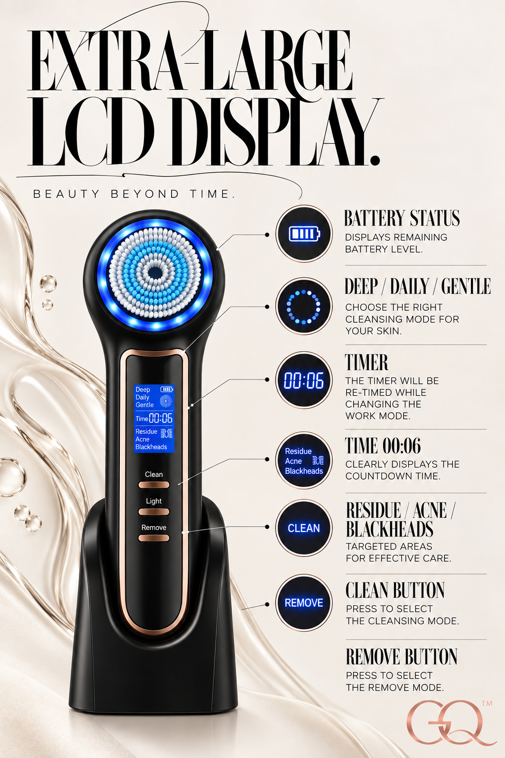 GLOWNIQUE Elara Sonic Cleansing Brush - Artisanal Luxury