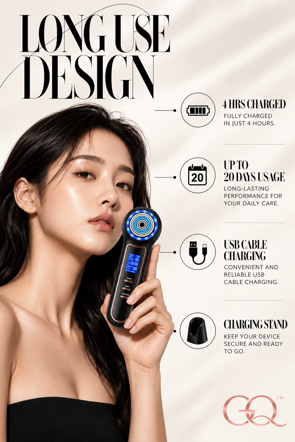 GLOWNIQUE Elara 3-in-1 Sonic Cleansing Brush Couture