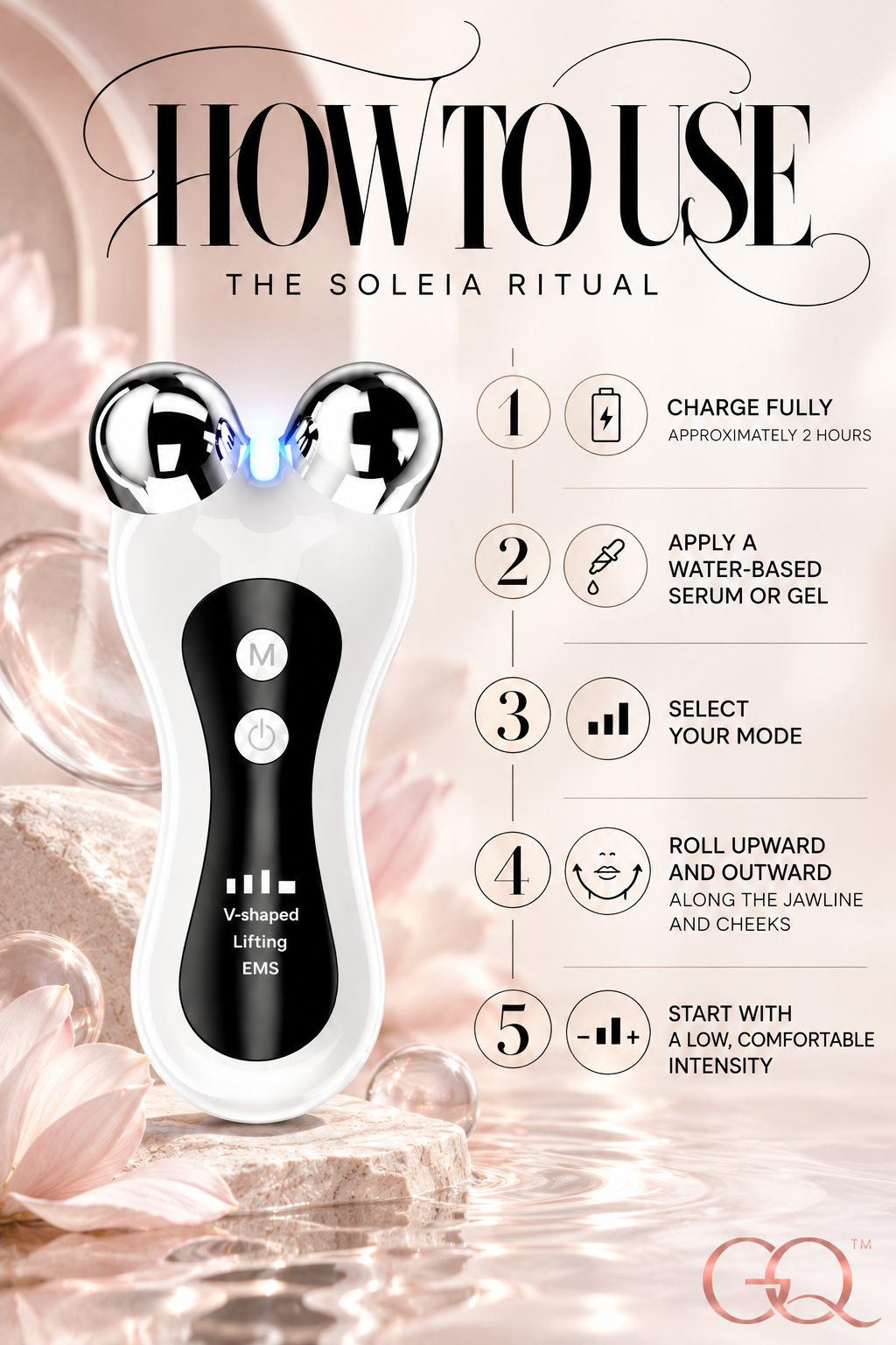 GLOWNIQUE Soleia V-Lift Roller | Artisanal Facial Contouring