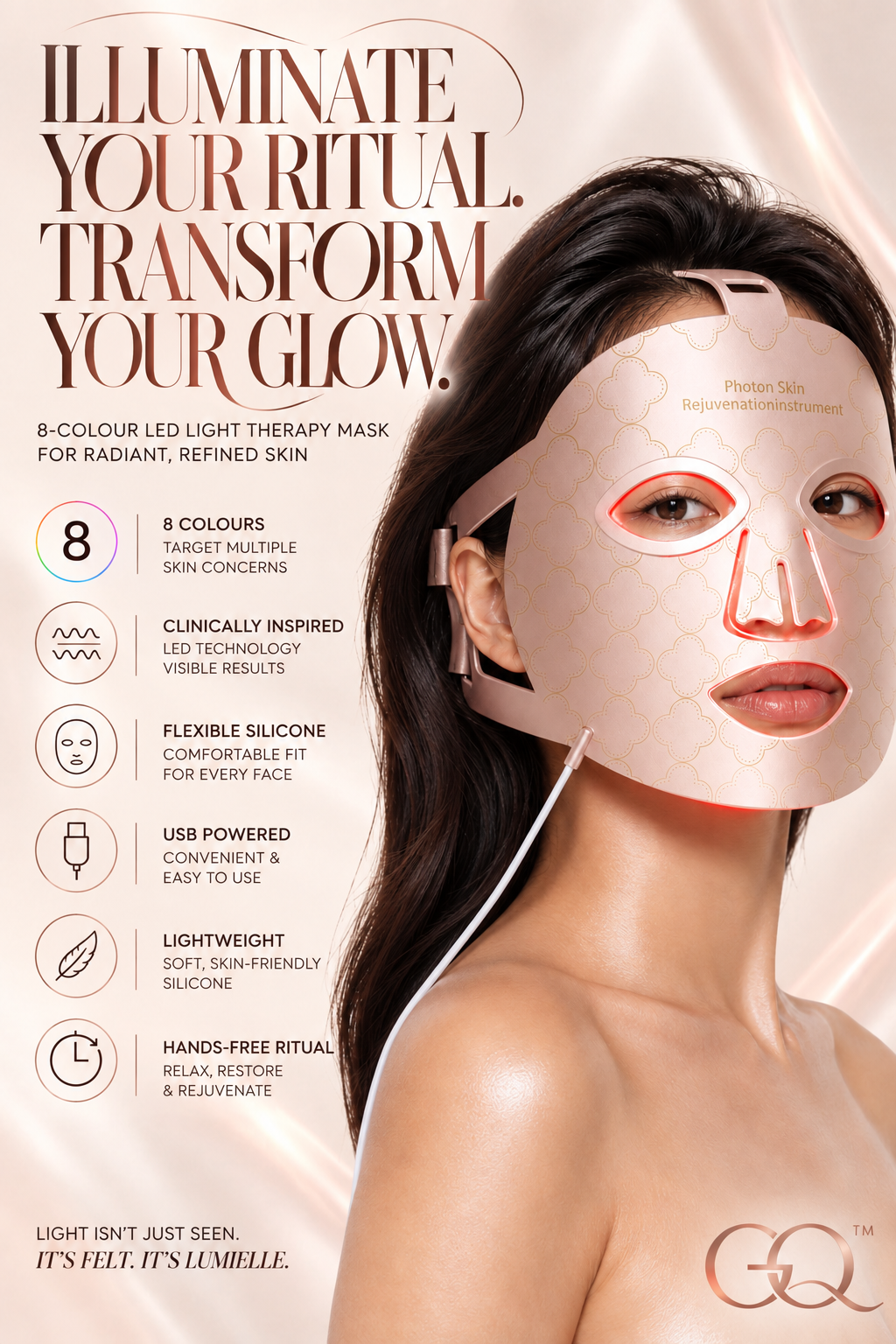 GLOWNIQUE Couture LED Light Therapy Mask for Radiant Skin
