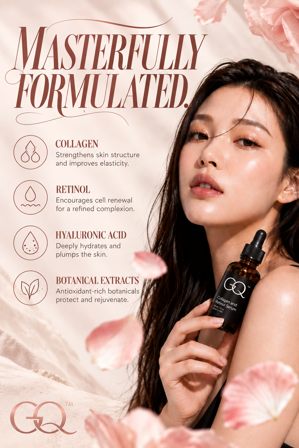 GLOWNIQUE Collagen and Retinol Serum, Luxe Artisanal Blend