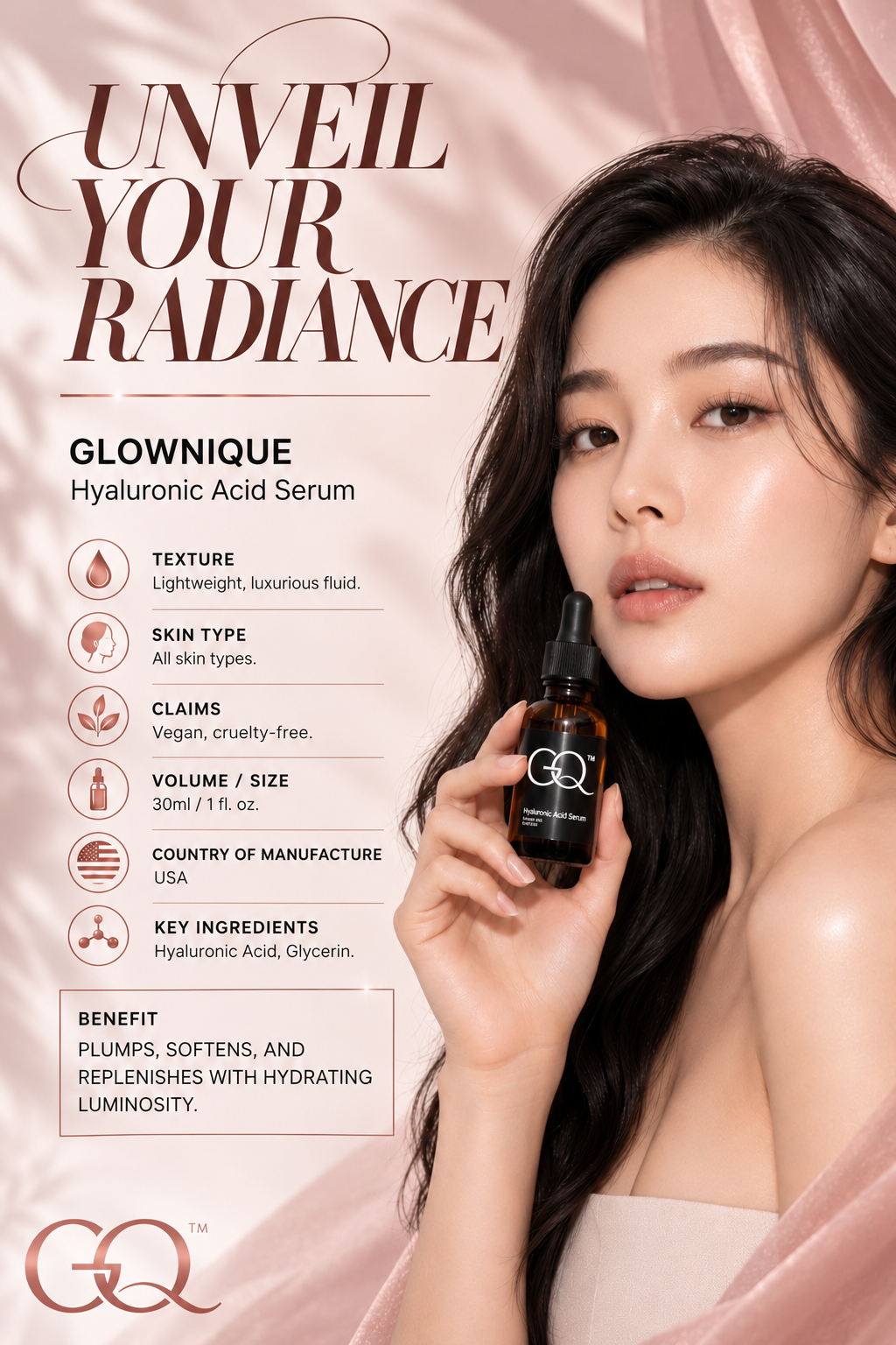 GLOWNIQUE Hyaluronic Acid Serum | Artisanal Luxury Skincare