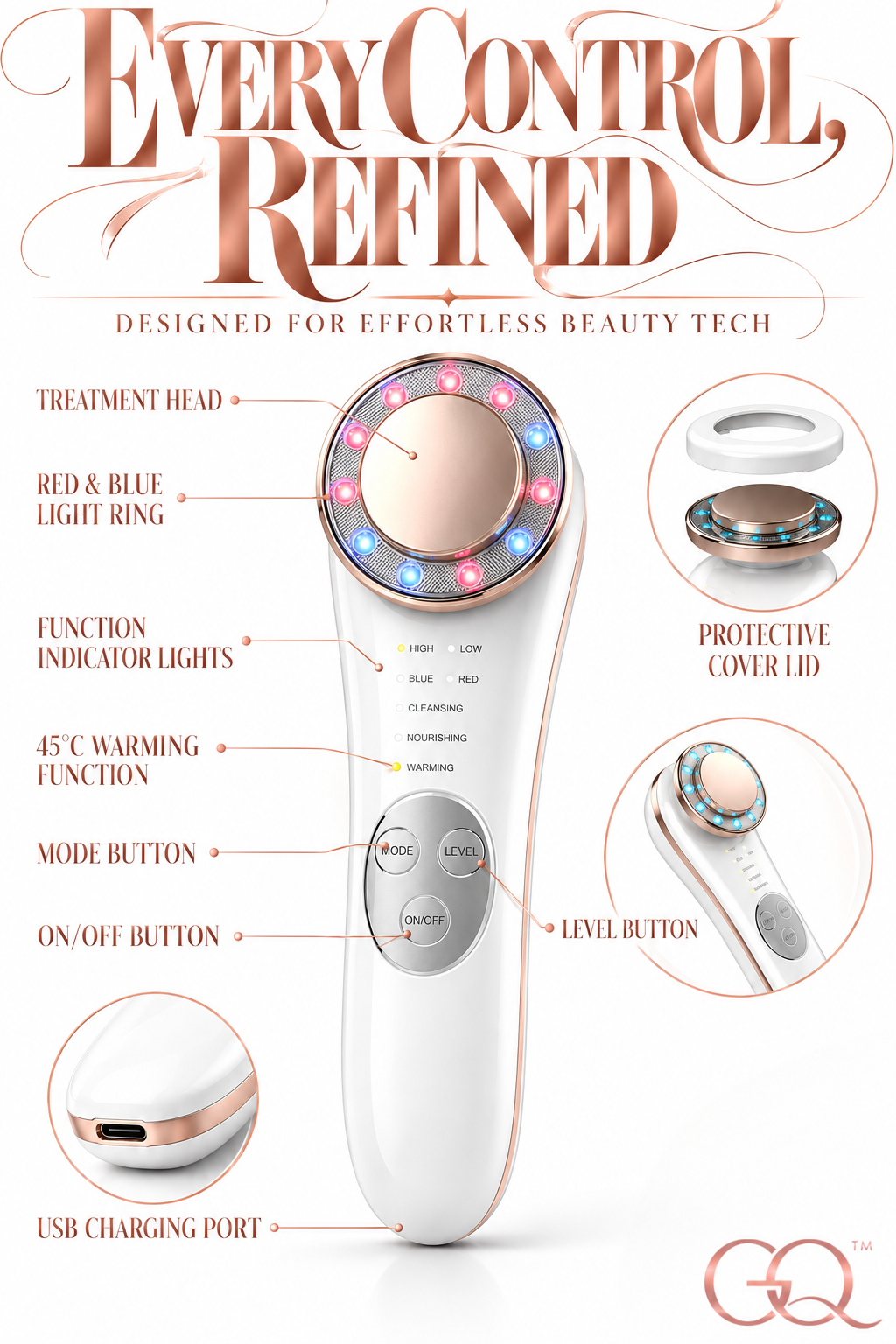 GLOWNIQUE Bianca 7-in-1 Facial Device | Couture Beauty Tool