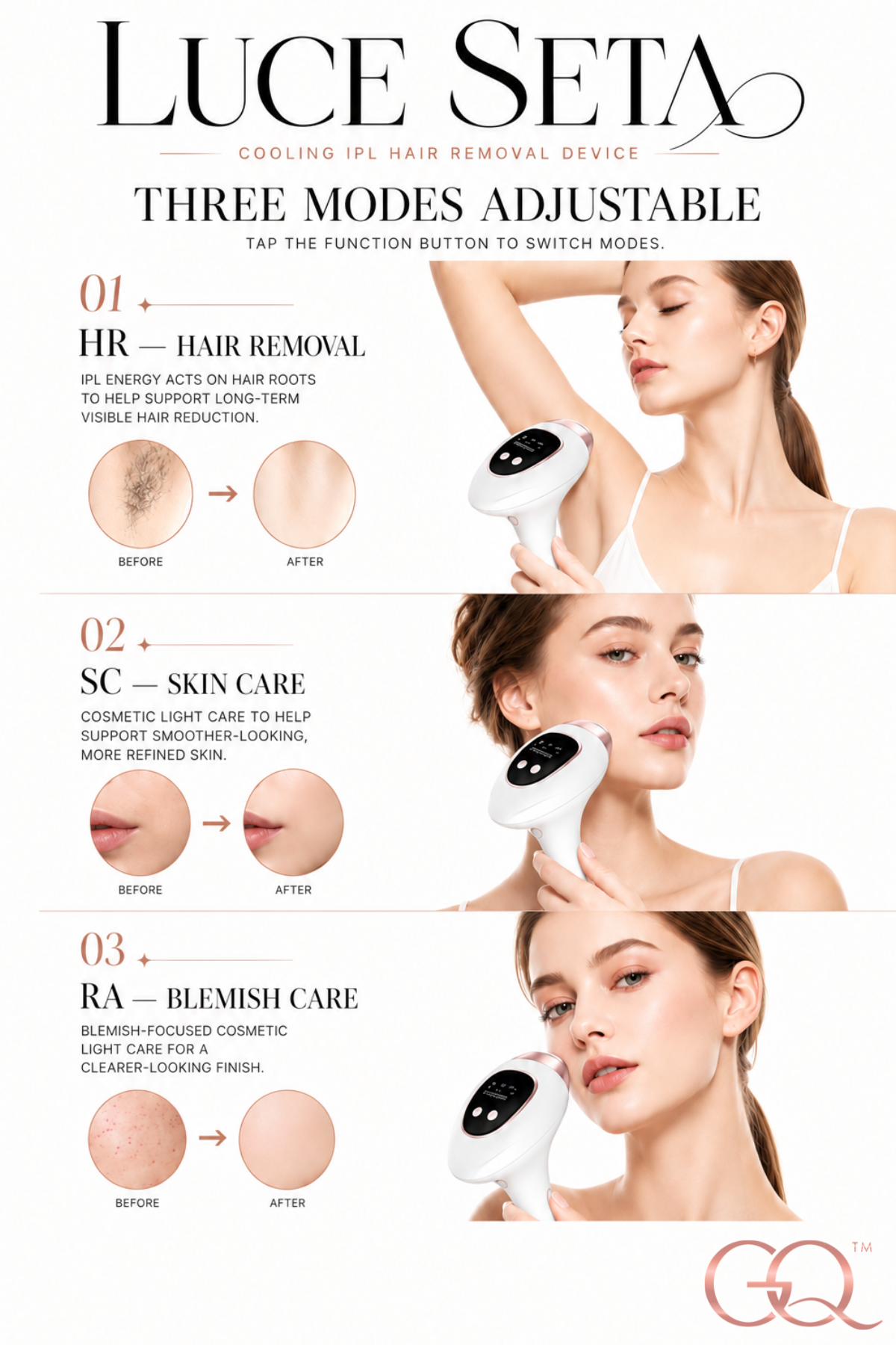 Luce Seta Cooling IPL Hair Removal Device | GLOWNIQUE