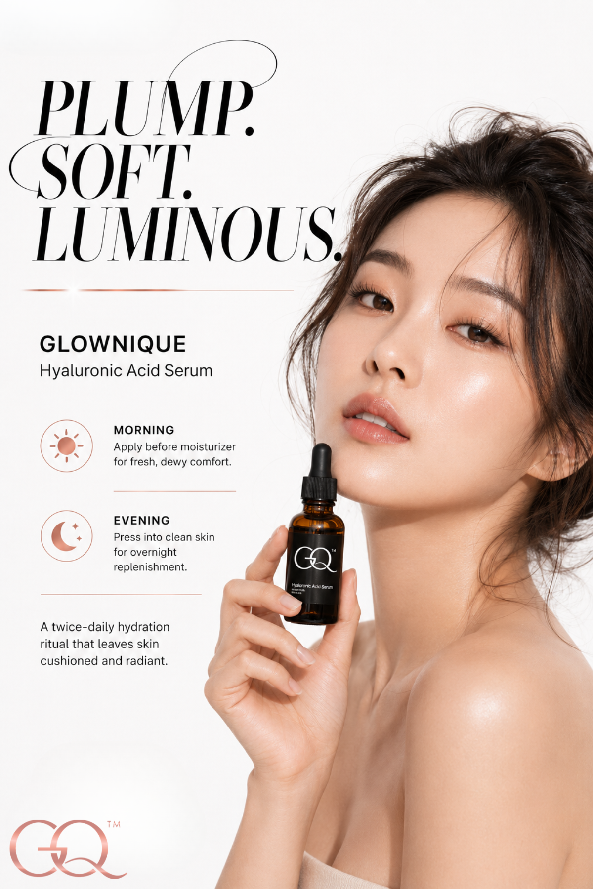 GLOWNIQUE Hyaluronic Acid Serum - Artisanal Luxury Elixir
