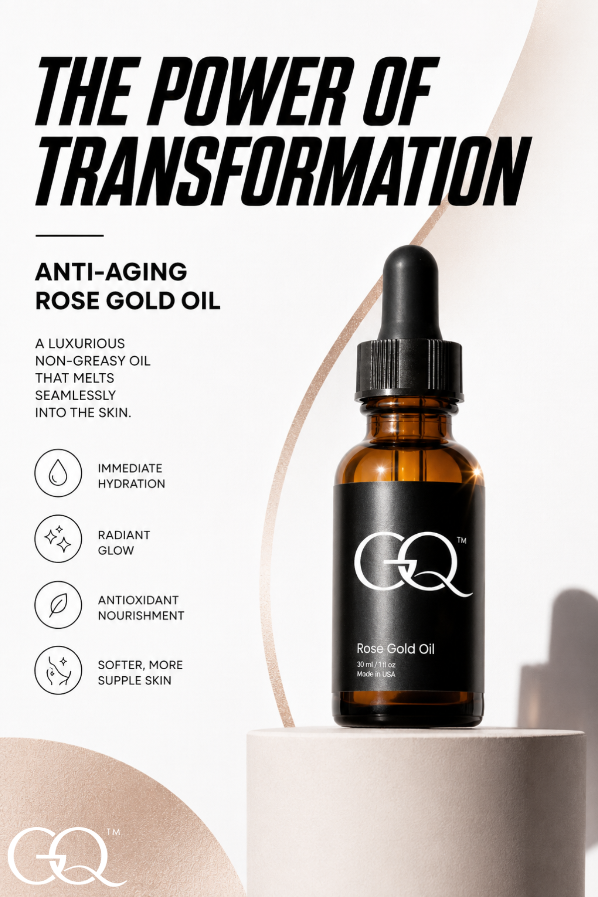 GLOWNIQUE Anti-Aging Rose Gold Oil - Artisanal Luxury Elixir