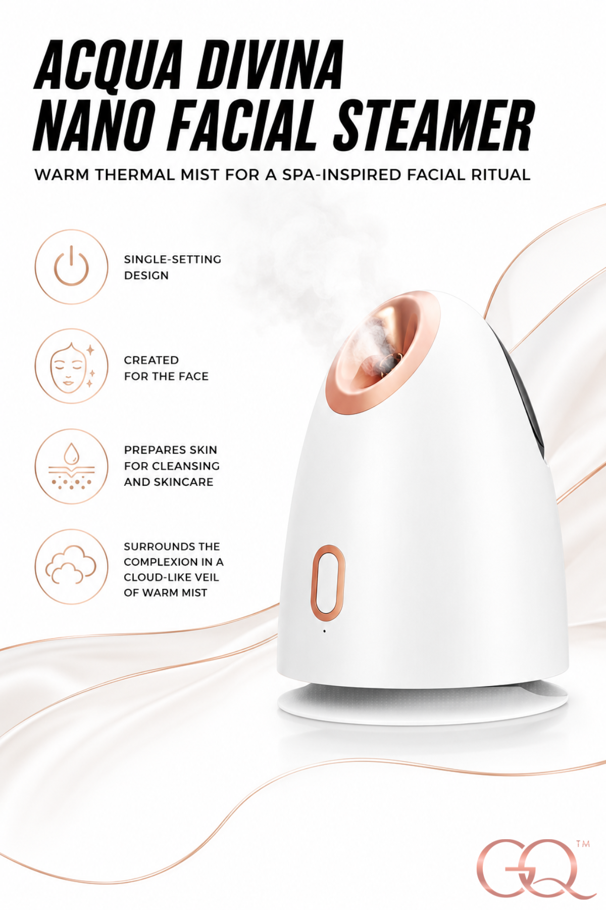 GLOWNIQUE Acqua Divina Nano Facial Steamer Couture Luxury