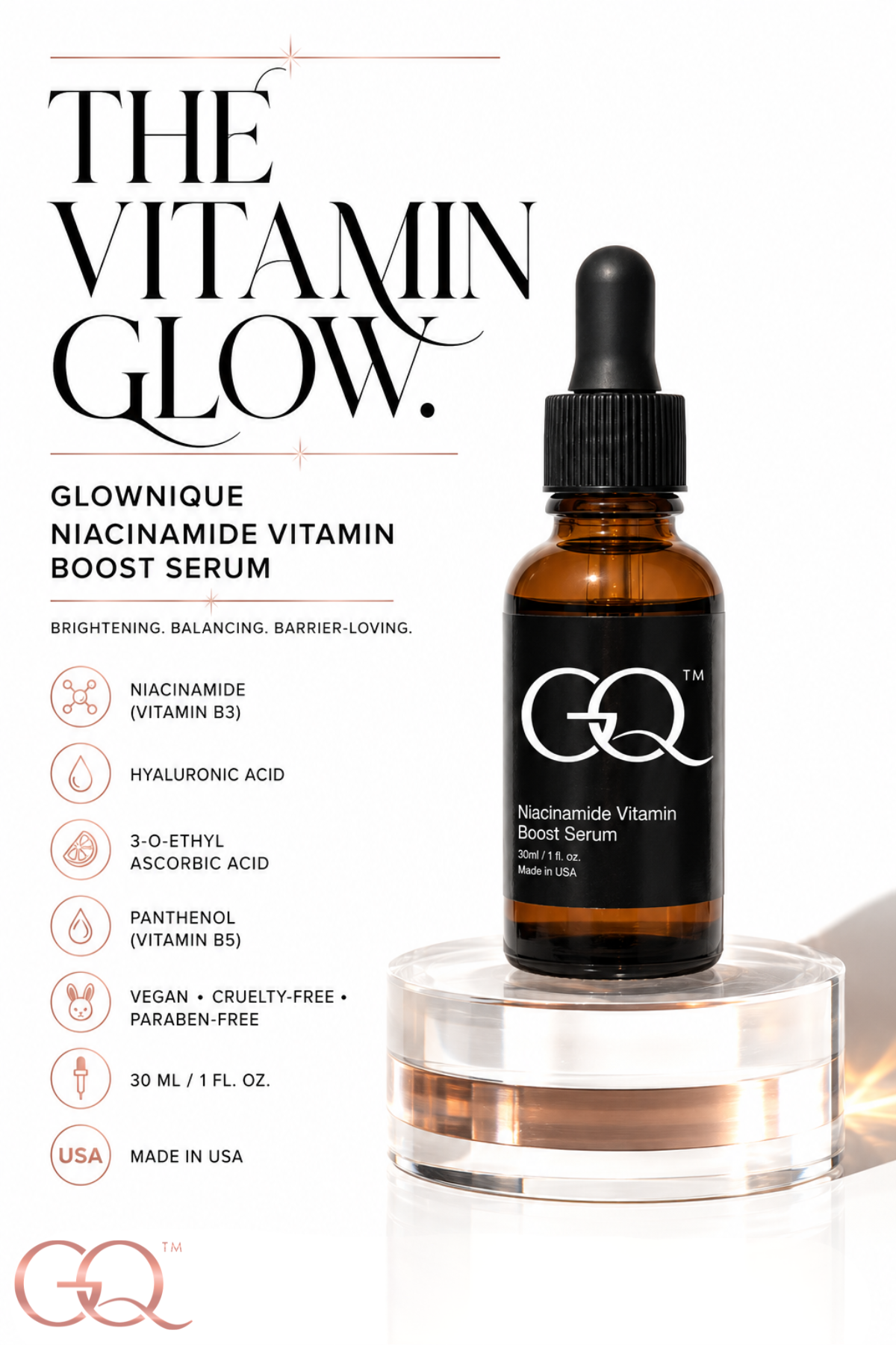 GLOWNIQUE Niacinamide Serum - Artisanal Luxury Radiance