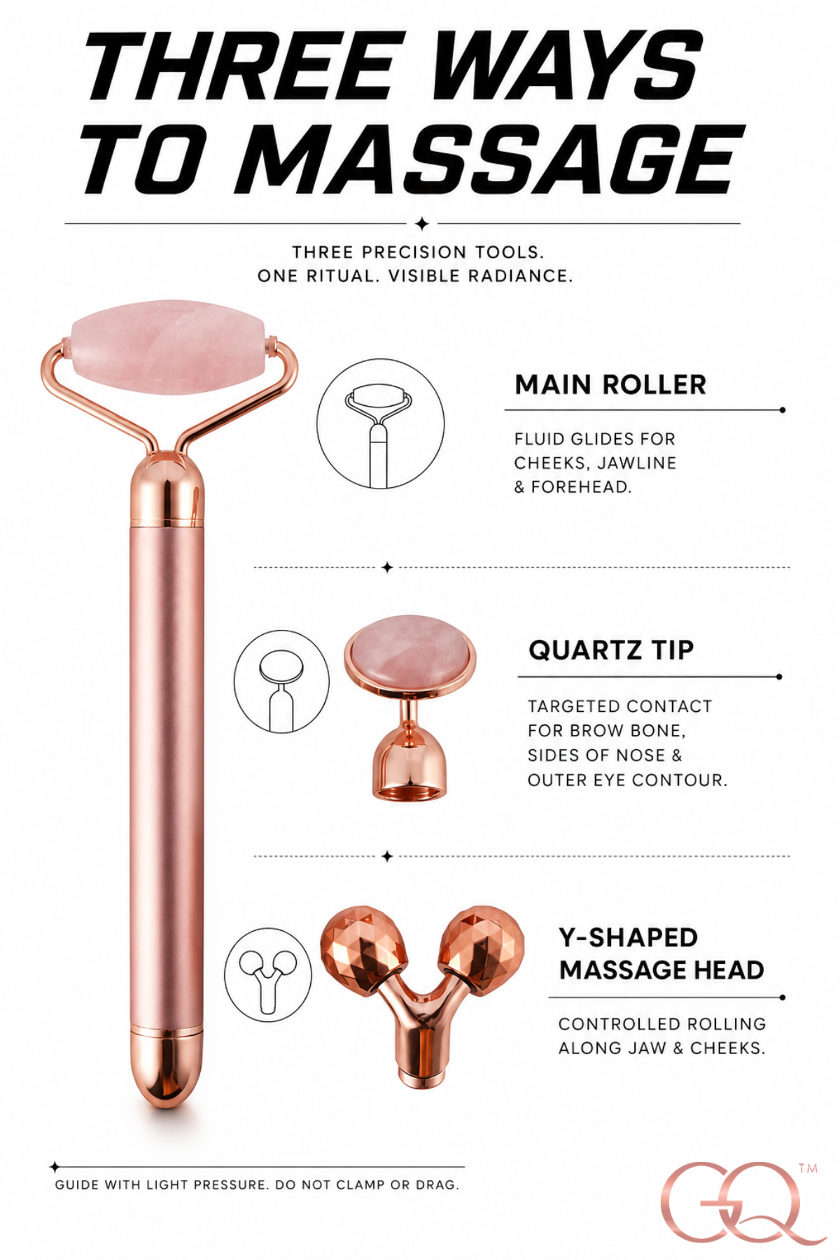 GLOWNIQUE Rosa Divina Facial Roller | Artisanal Luxury Tool