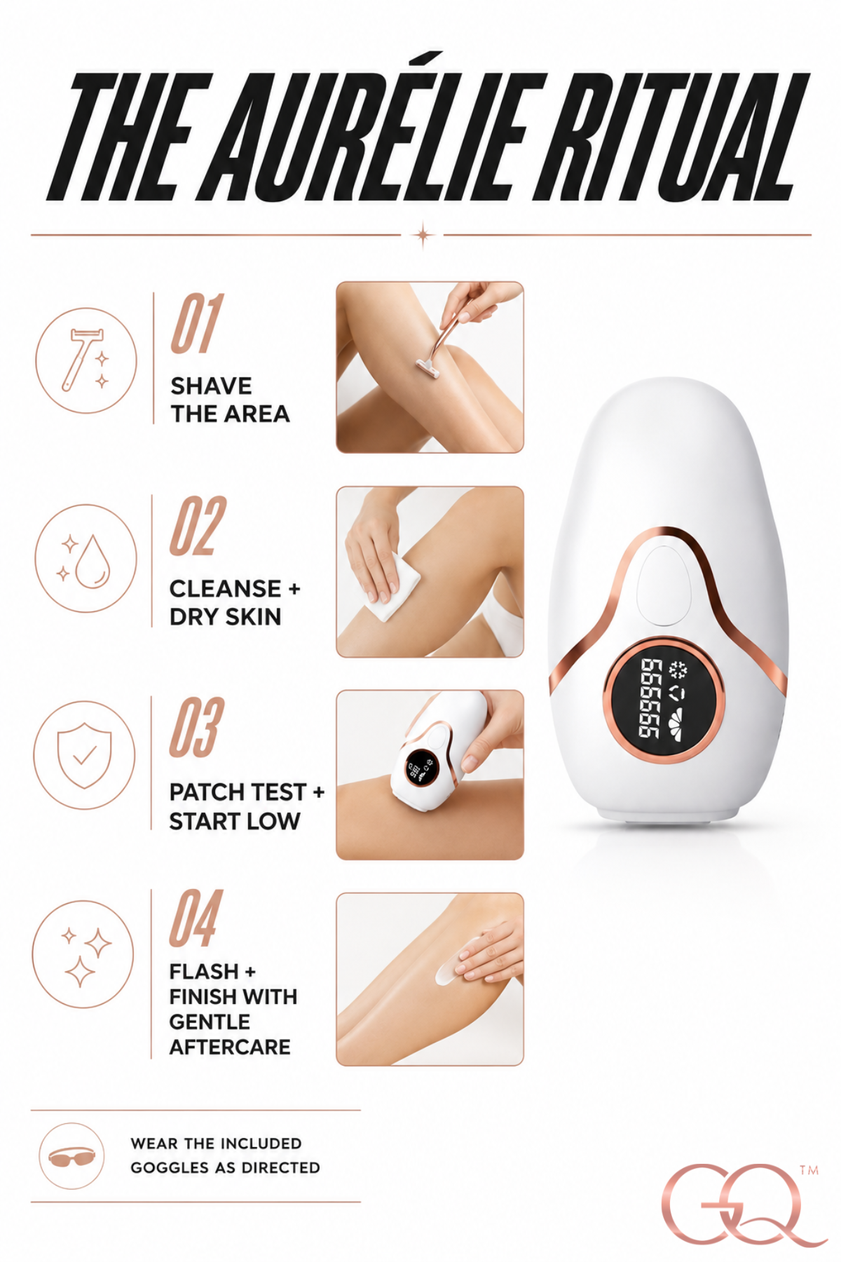 GLOWNIQUE Aurélie Lumière Hair Removal Device Couture Elegance